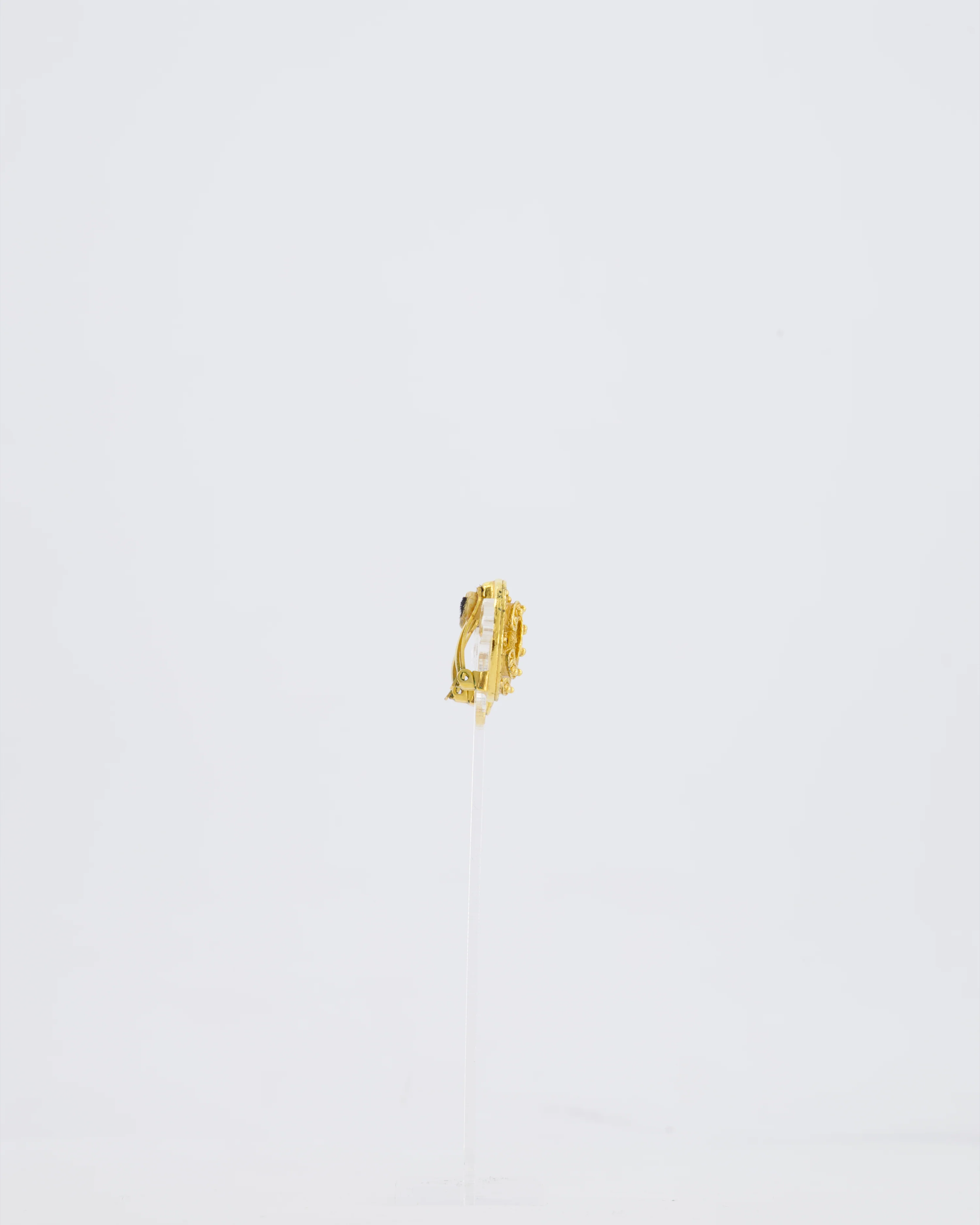 Chanel Coco Mark Vintage CC Textured Clip-On Earrings - Image 6