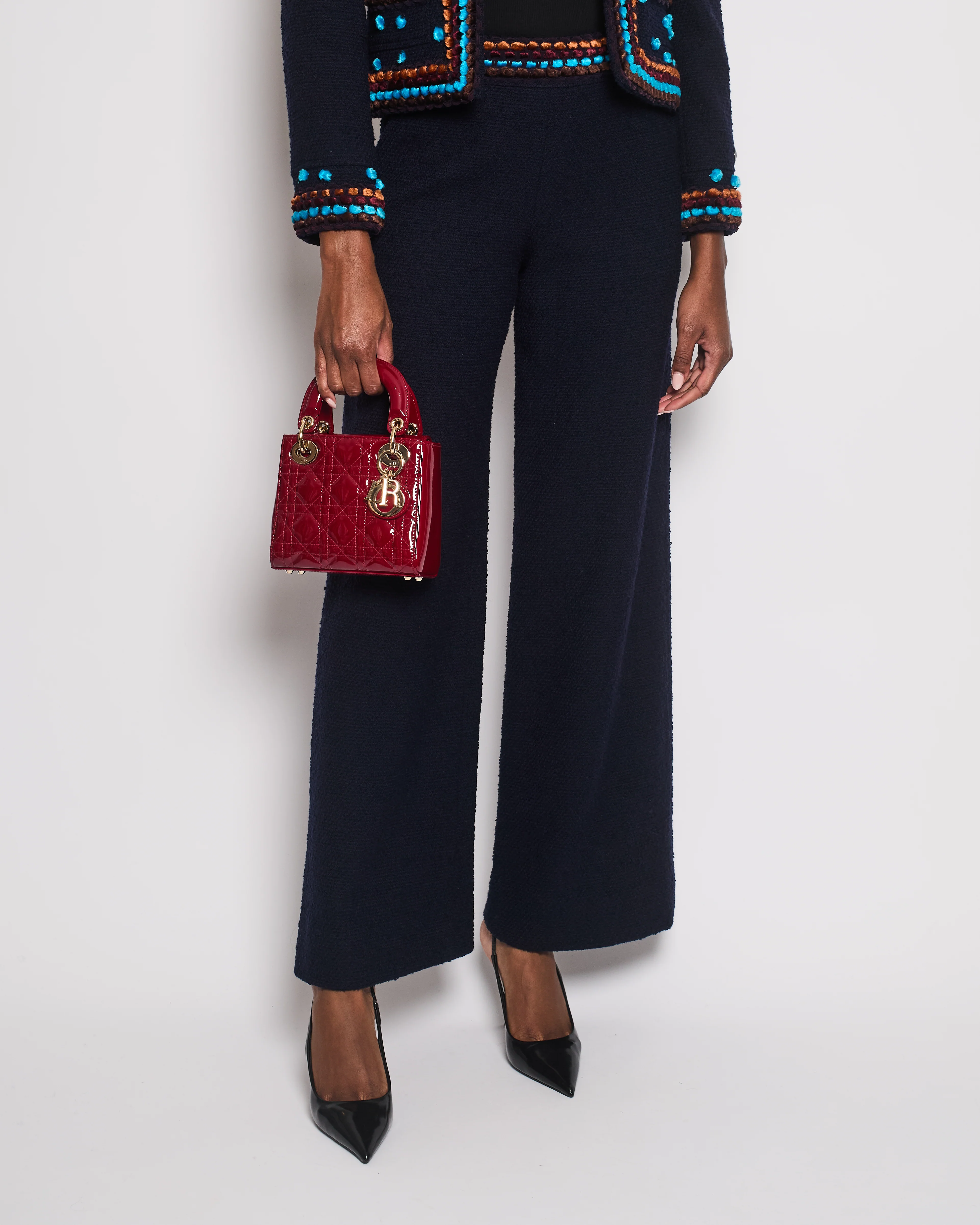 Chanel for Bergdorf Goodman AW/97 Navy Boucle Cropped Jacket with Matching Trousers Size FR 36 (UK 8) - Image 7