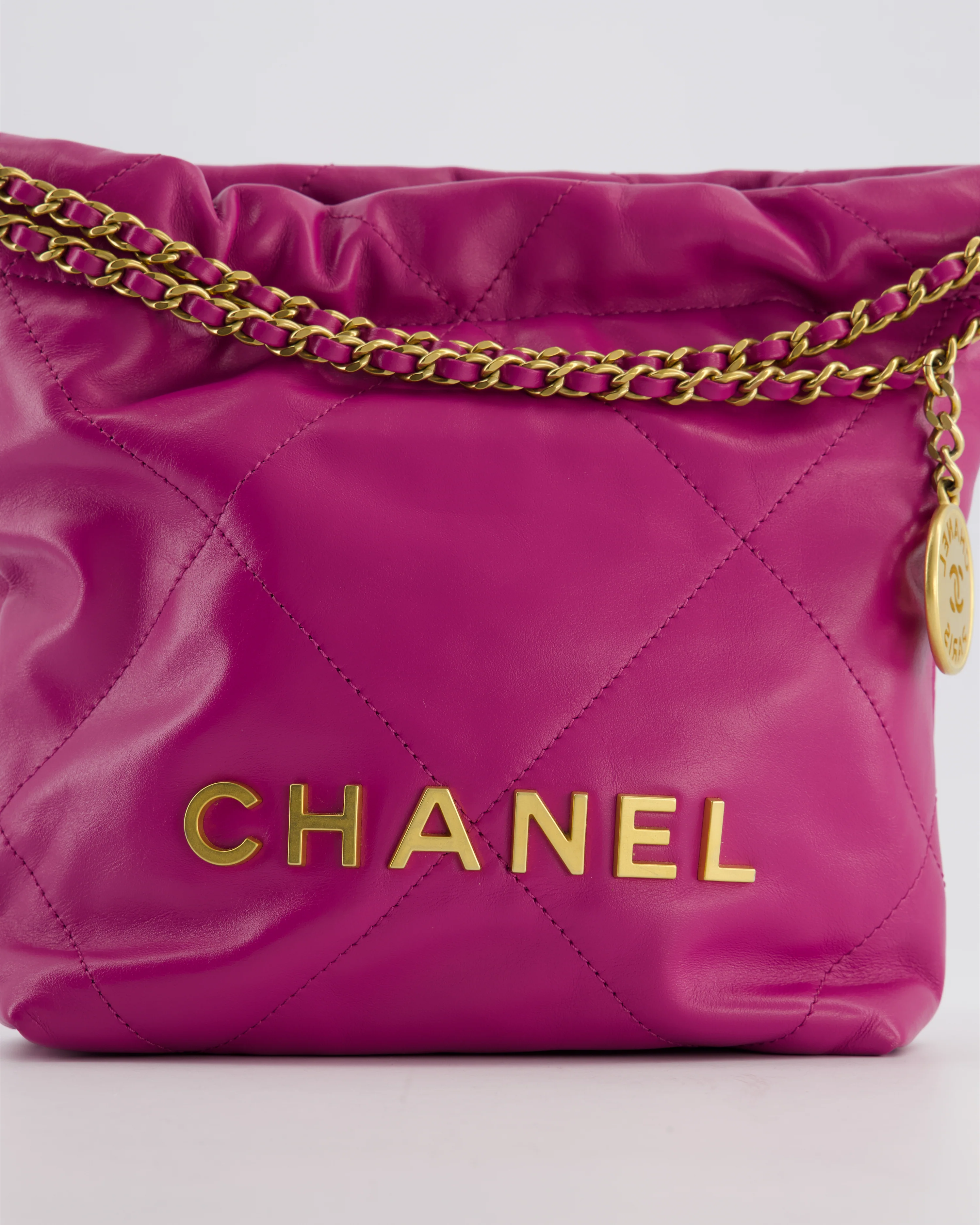 Chanel Magnolia Pink Mini 22 Bag in Calfskin Leather with Brushed Gold Hardware - Image 15