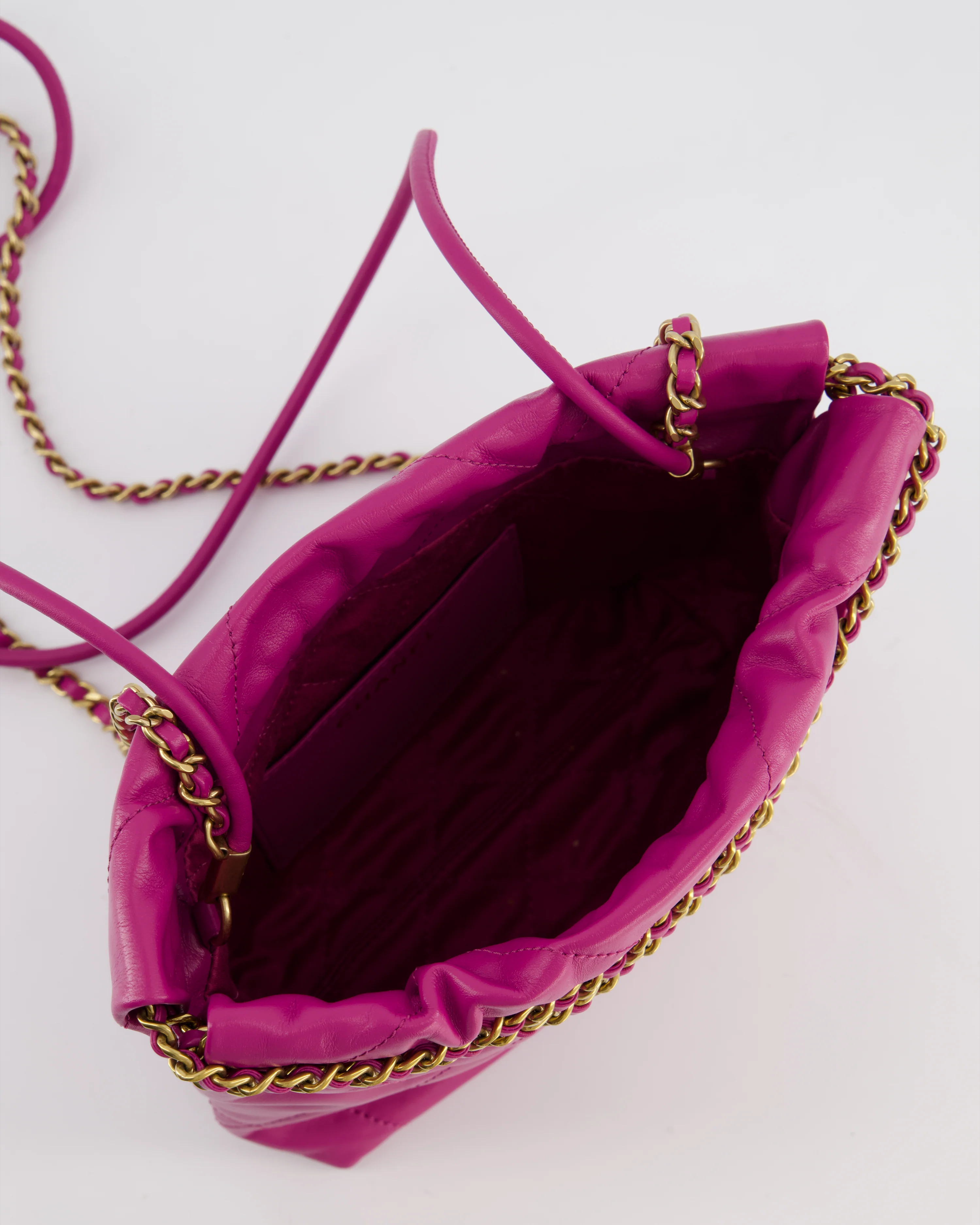 Chanel Magnolia Pink Mini 22 Bag in Calfskin Leather with Brushed Gold Hardware - Image 16