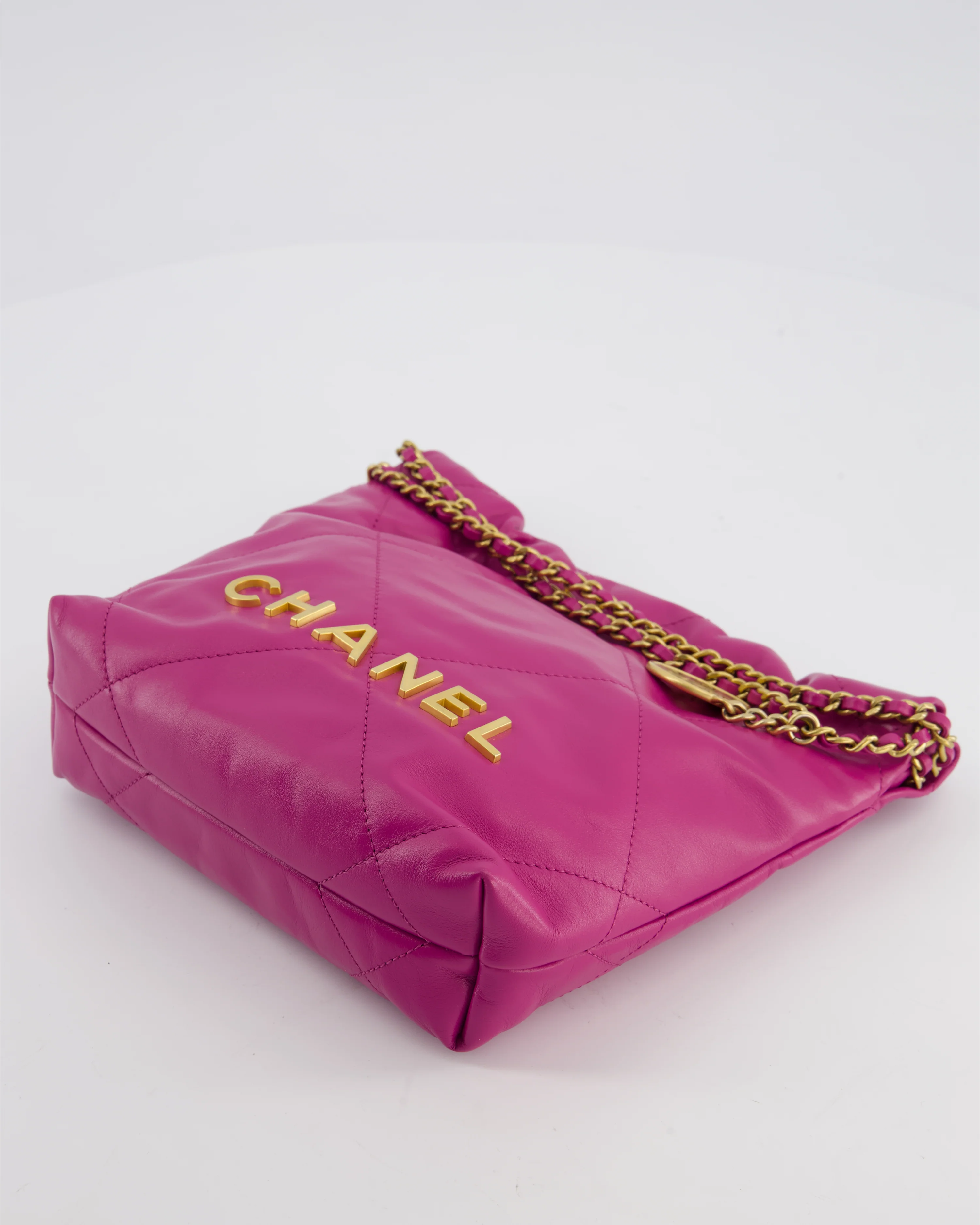 Chanel Magnolia Pink Mini 22 Bag in Calfskin Leather with Brushed Gold Hardware - Image 17