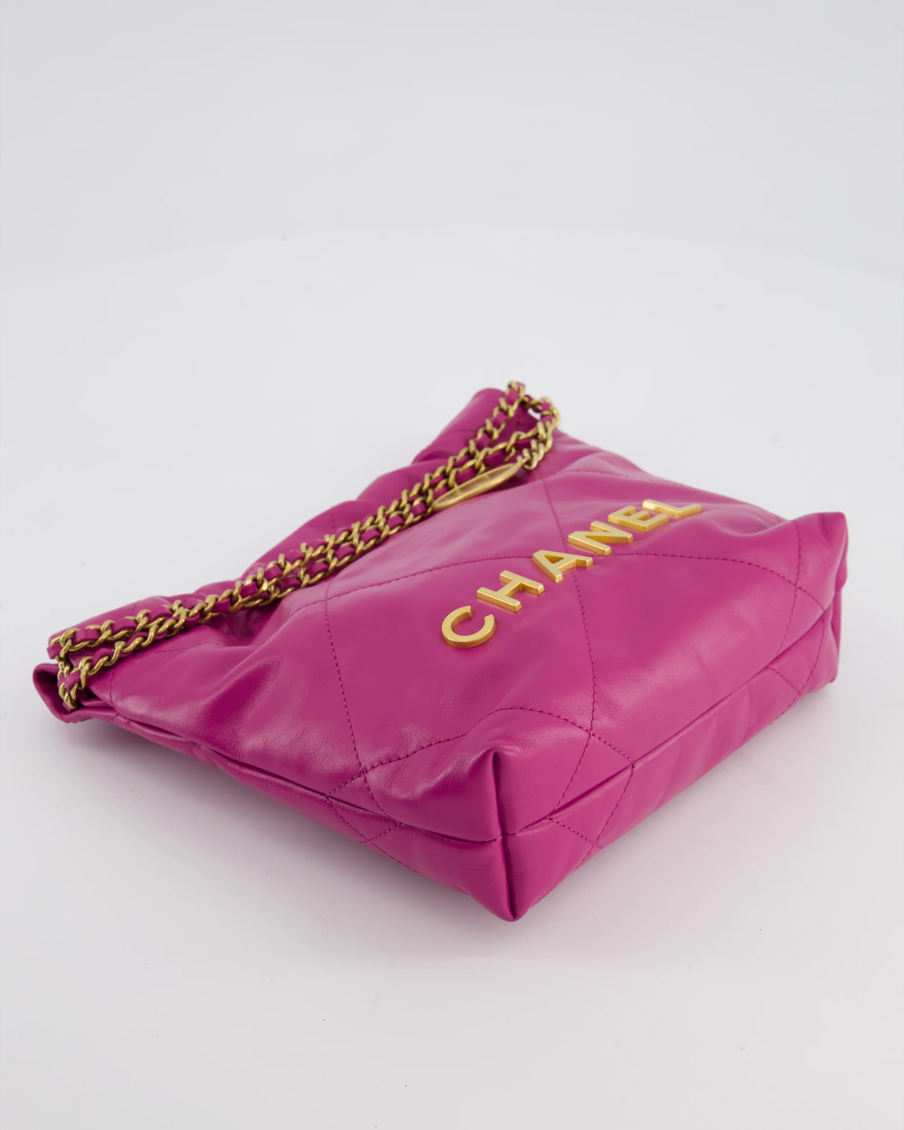Chanel Magnolia Pink Mini 22 Bag in Calfskin Leather with Brushed Gold Hardware - Image 19