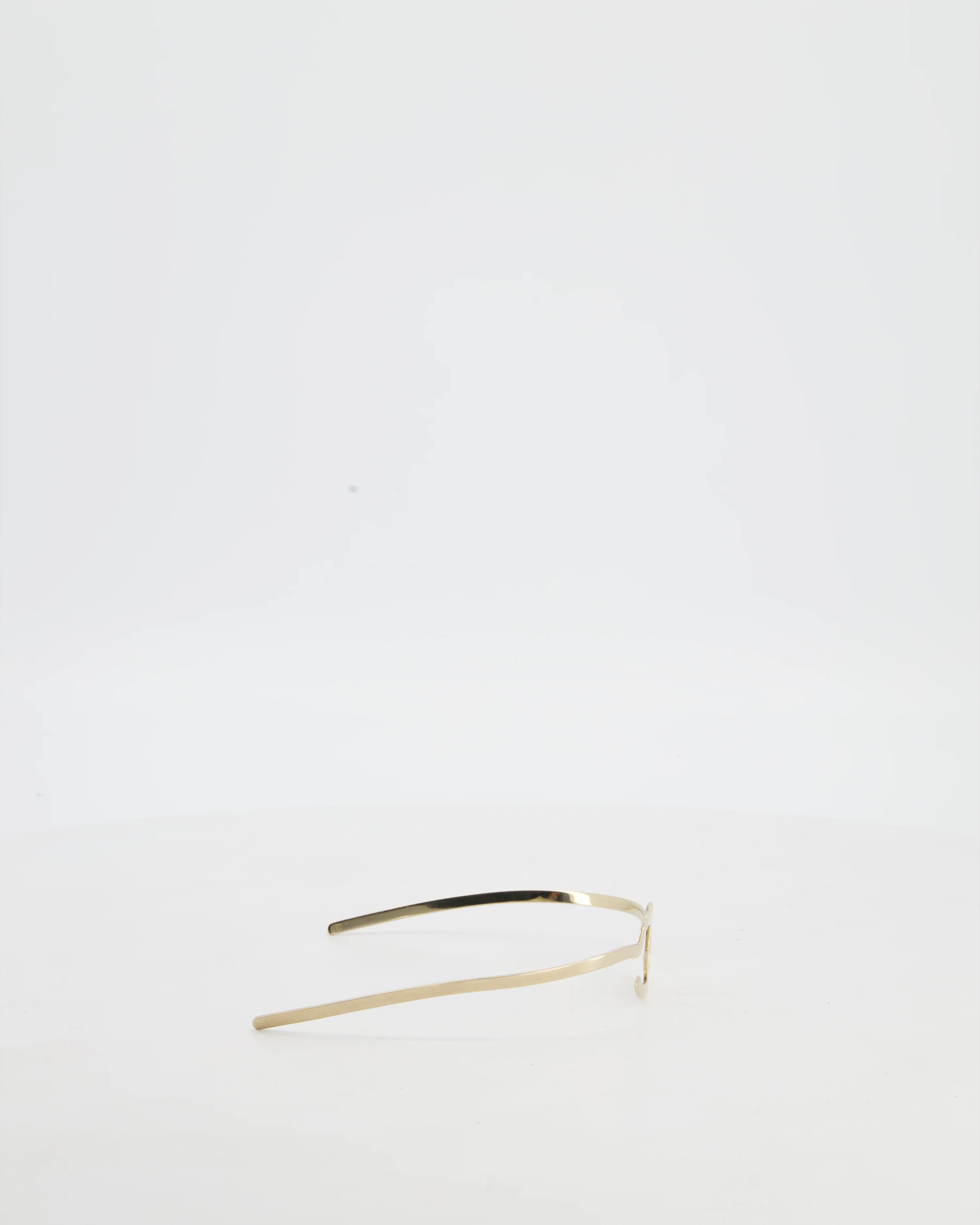 Chanel Champagne Gold Interlocking CC Metal Headband - Image 4