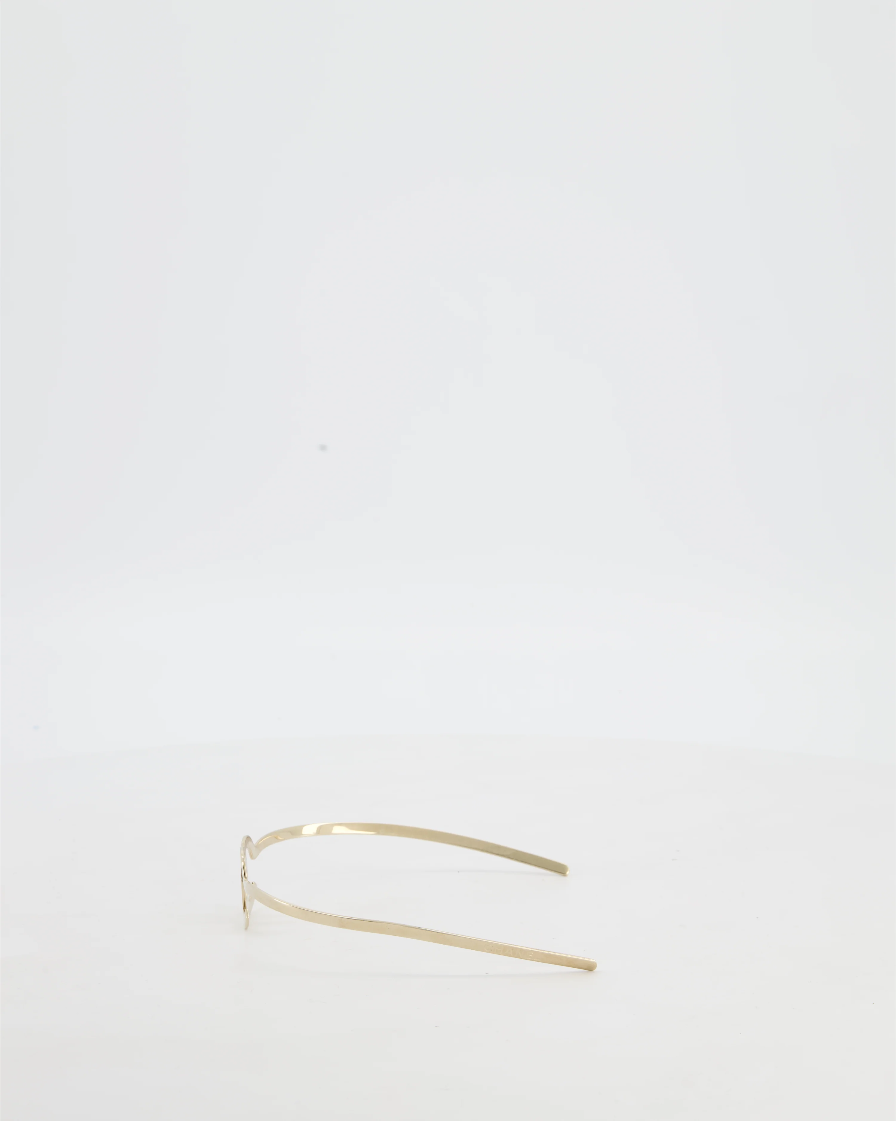 Chanel Champagne Gold Interlocking CC Metal Headband - Image 7