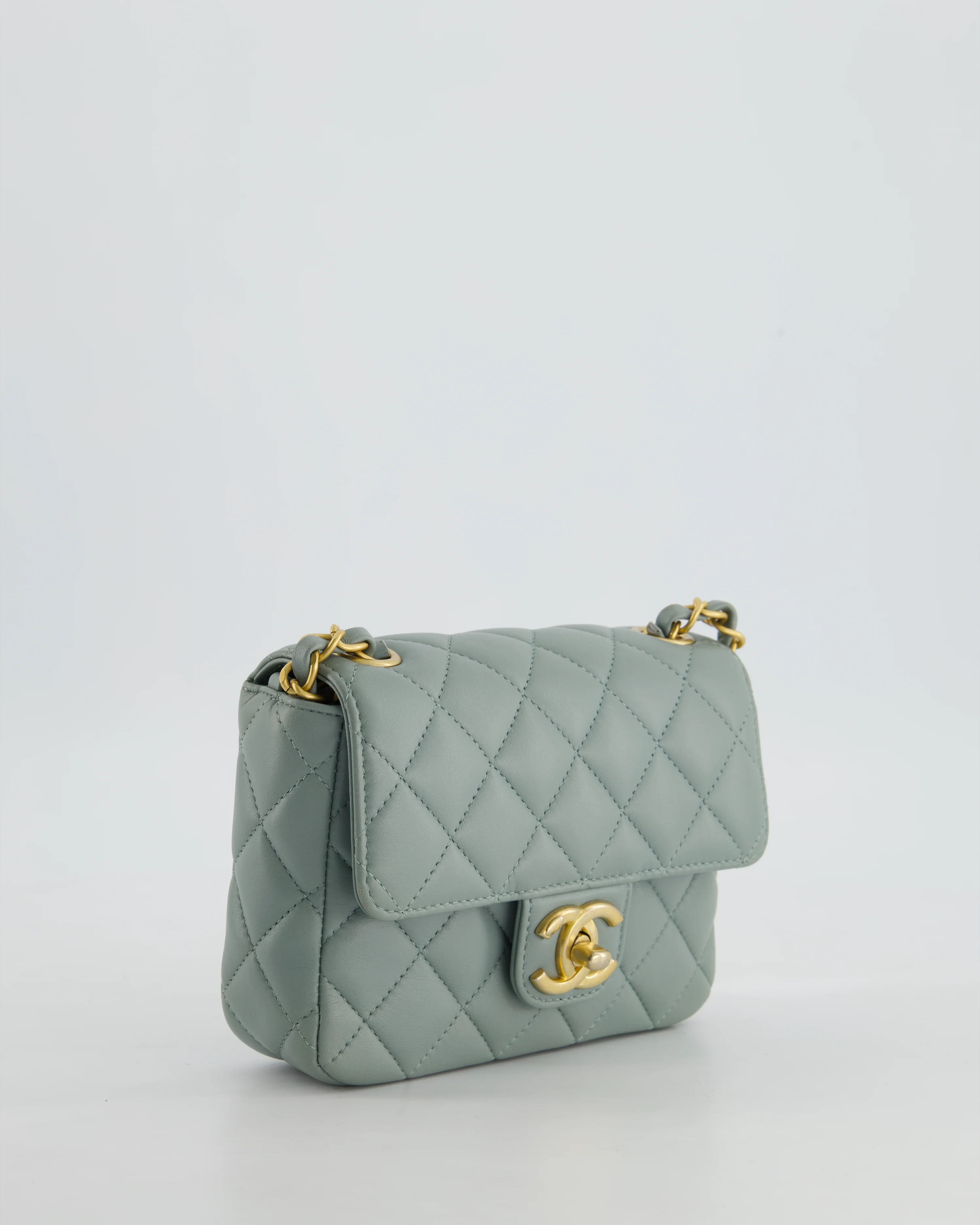 Chanel Grey Mini Flap Bag With Multicolour Coin Details and Brushed Gold Hardware - Image 5