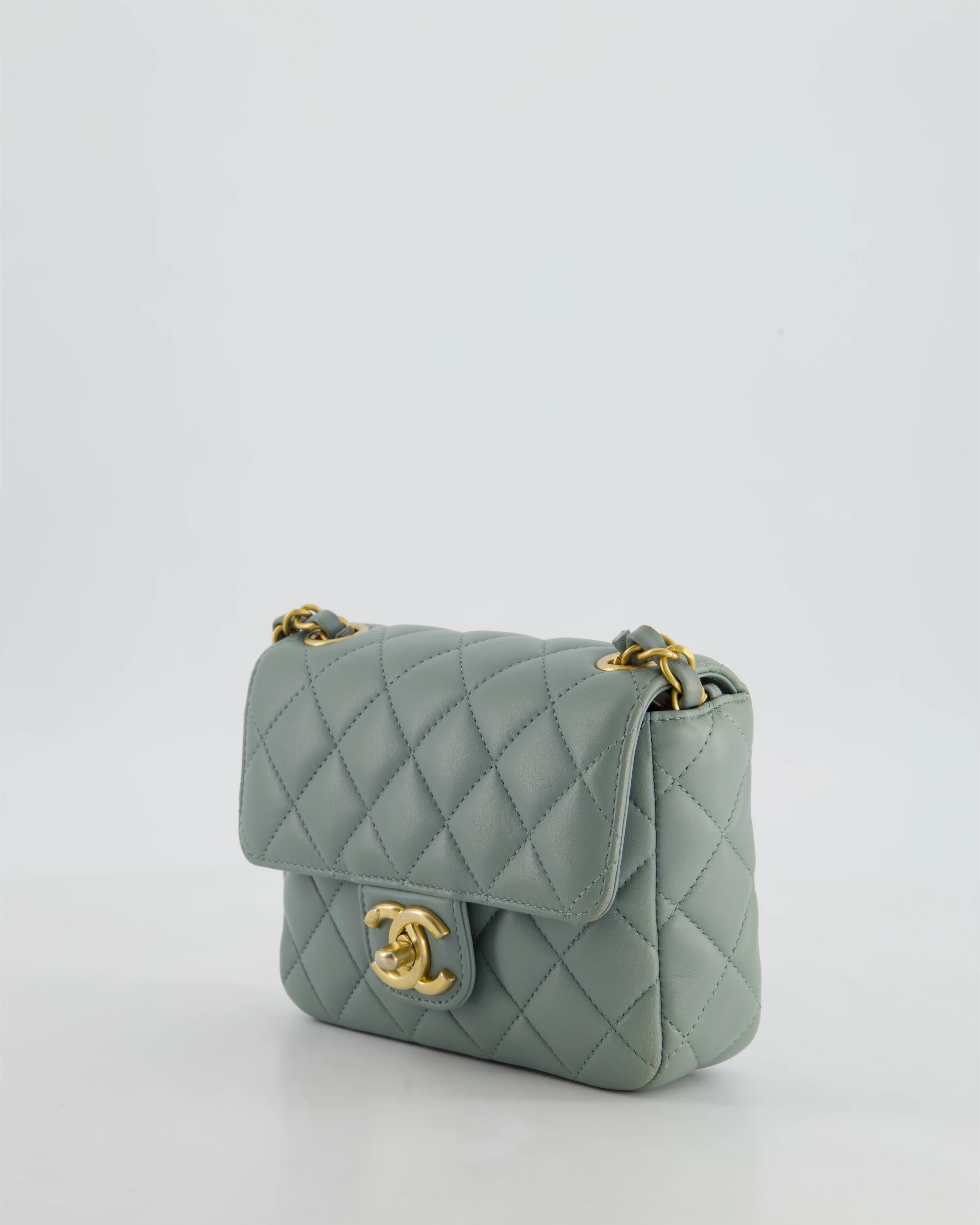 Chanel Grey Mini Flap Bag With Multicolour Coin Details and Brushed Gold Hardware - Image 6