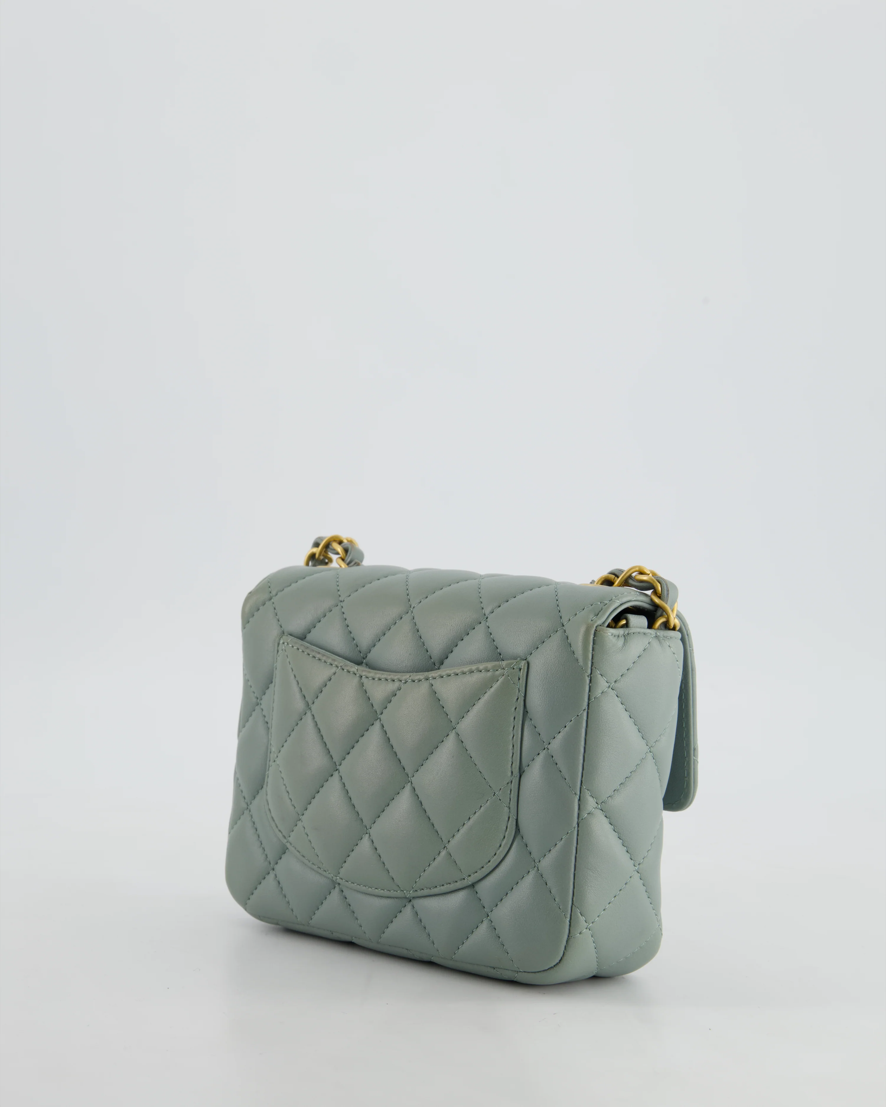 Chanel Grey Mini Flap Bag With Multicolour Coin Details and Brushed Gold Hardware - Image 7