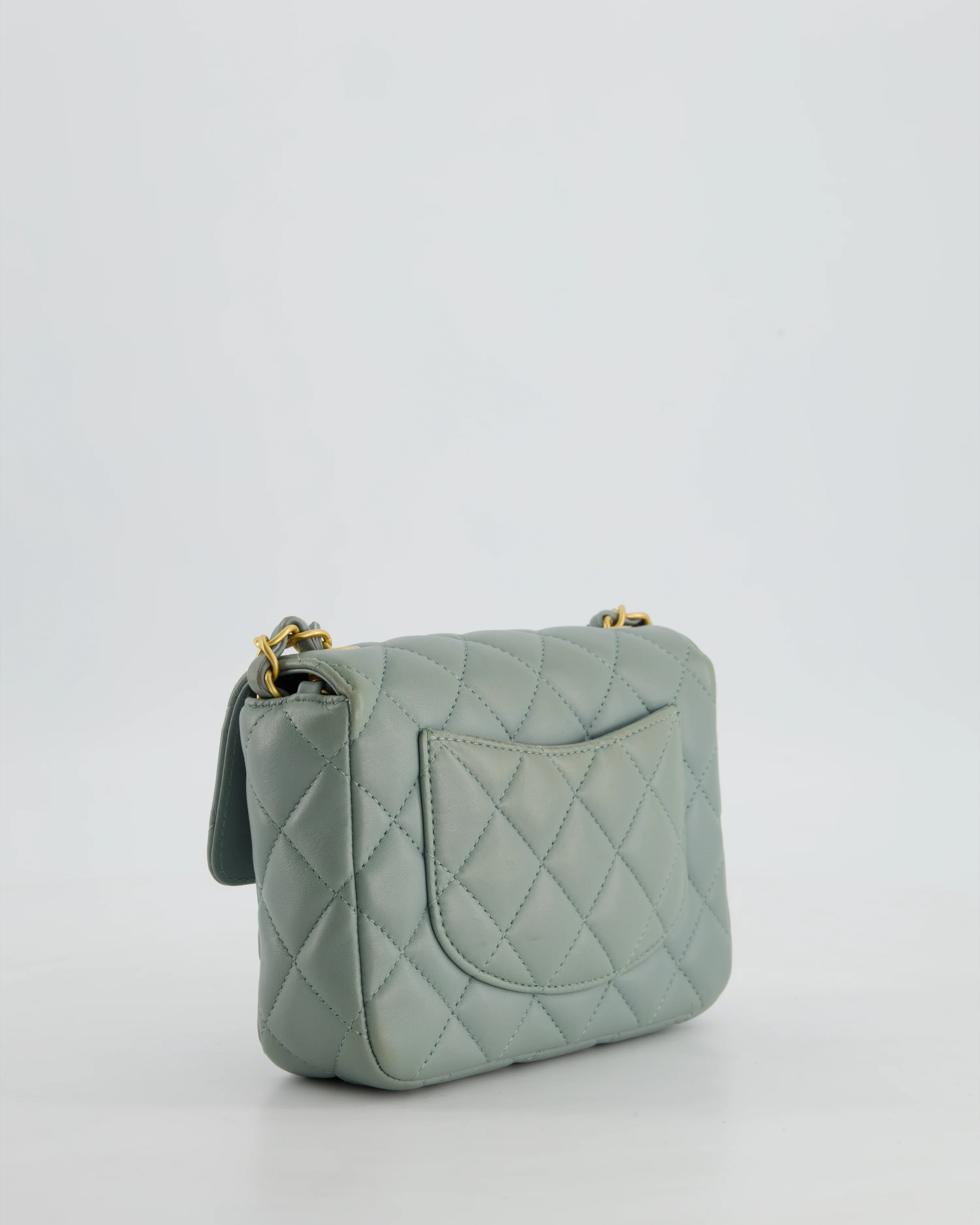 Chanel Grey Mini Flap Bag With Multicolour Coin Details and Brushed Gold Hardware - Image 9