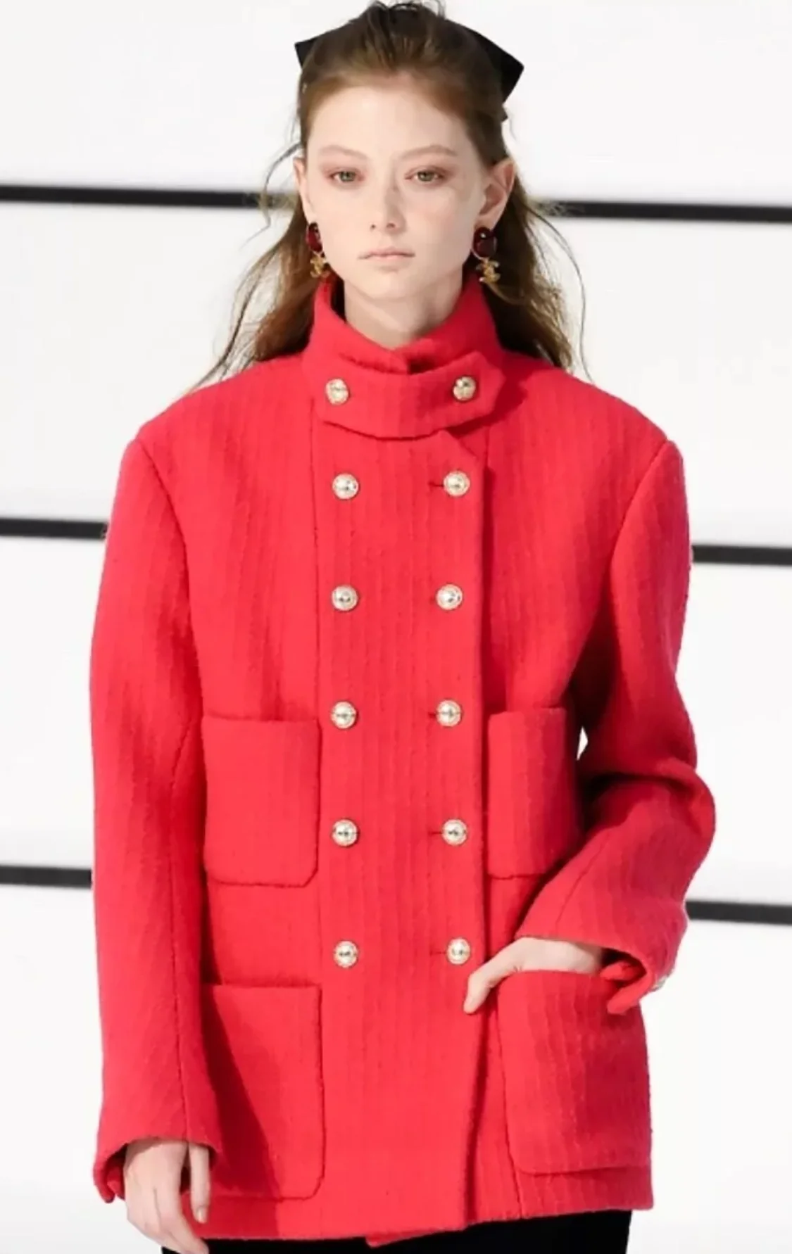 Chanel 20/A Hot Pink Long-Sleeve Tweed Jacket with Gold CC Button Detail Size 34 (UK 6) - Image 10