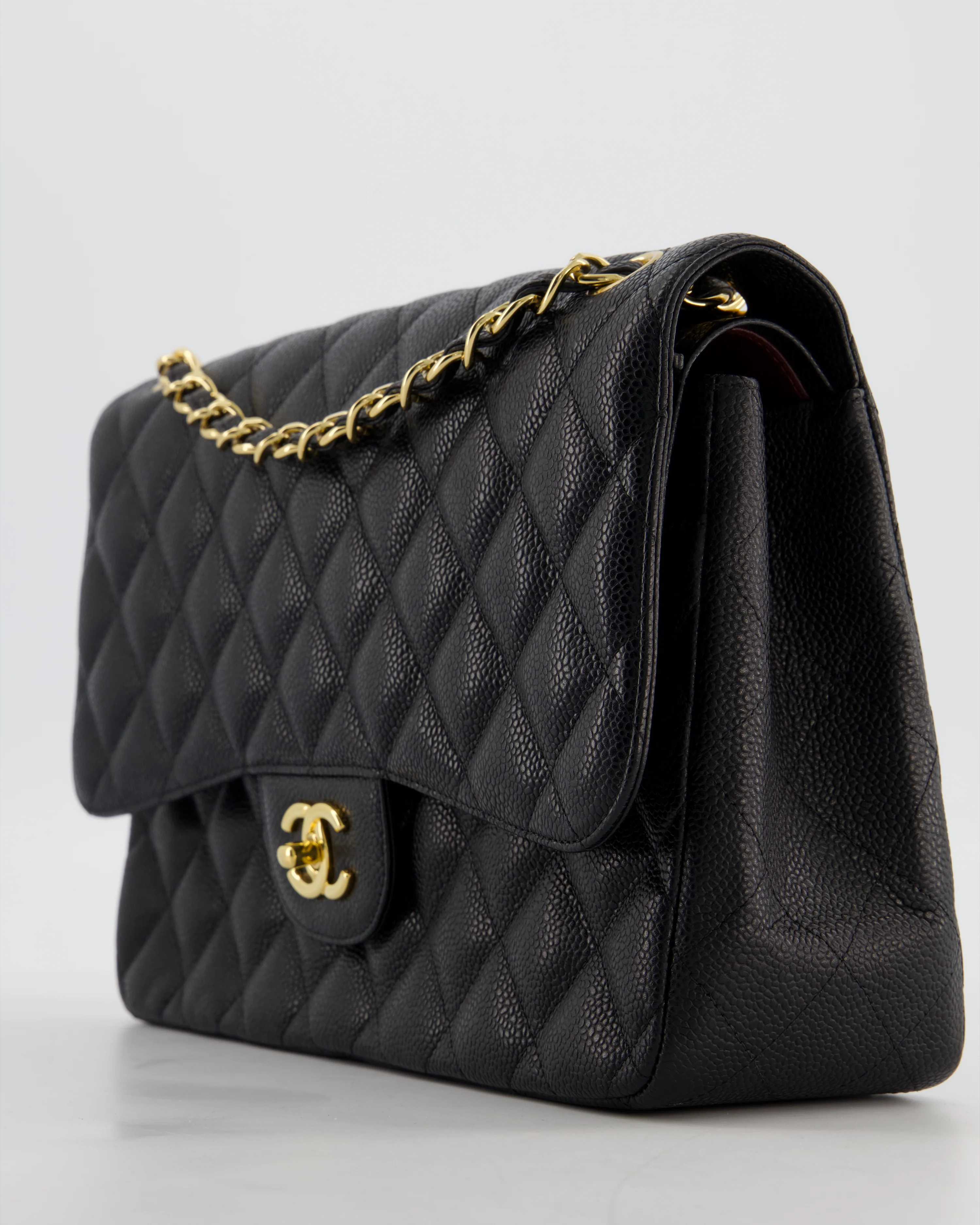 Chanel Jumbo Classic Double Flap Bag in Black Caviar Leather with Gold Hardware RRP £9,540 - Image 11