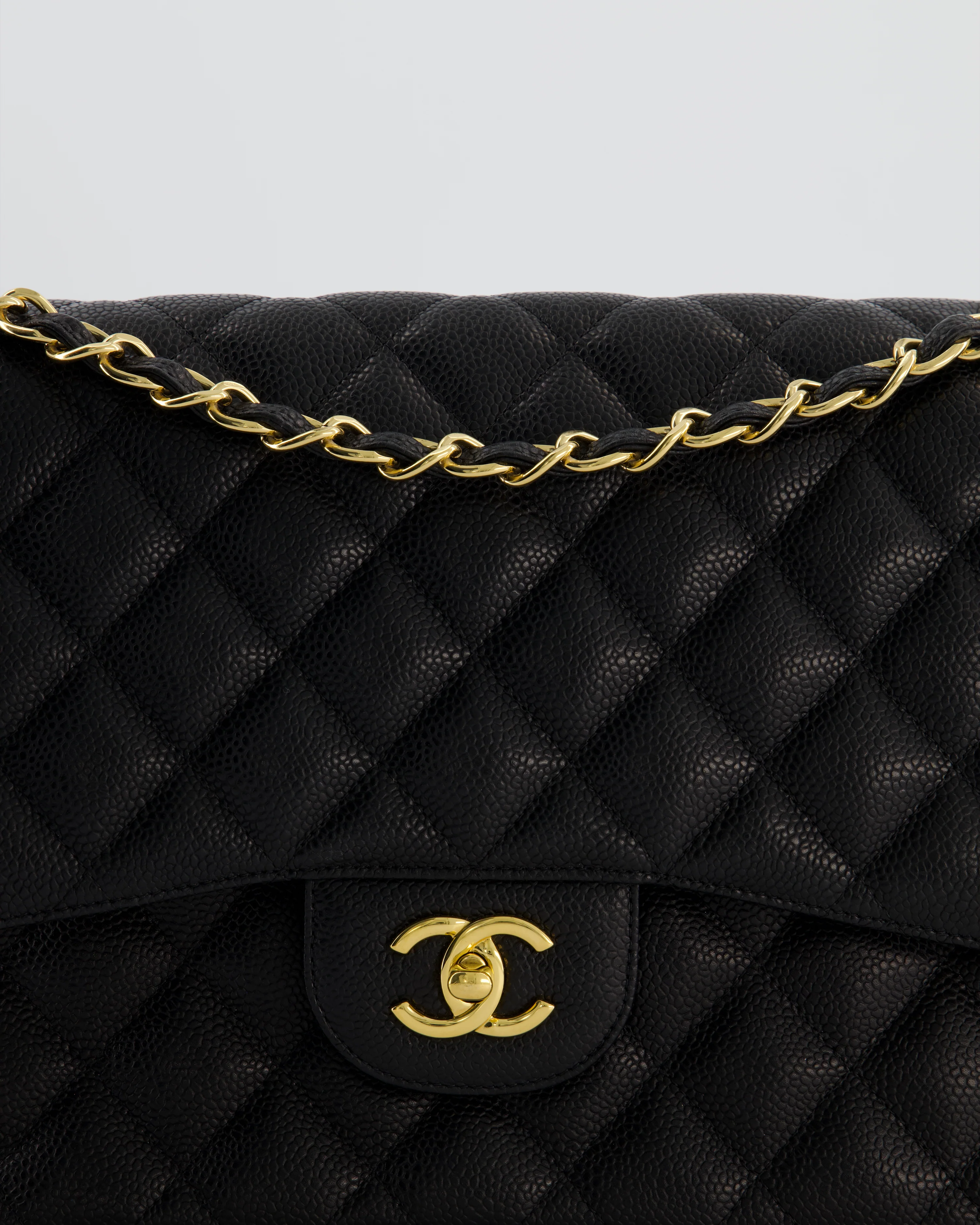 Chanel Jumbo Classic Double Flap Bag in Black Caviar Leather with Gold Hardware RRP £9,540 - Image 14