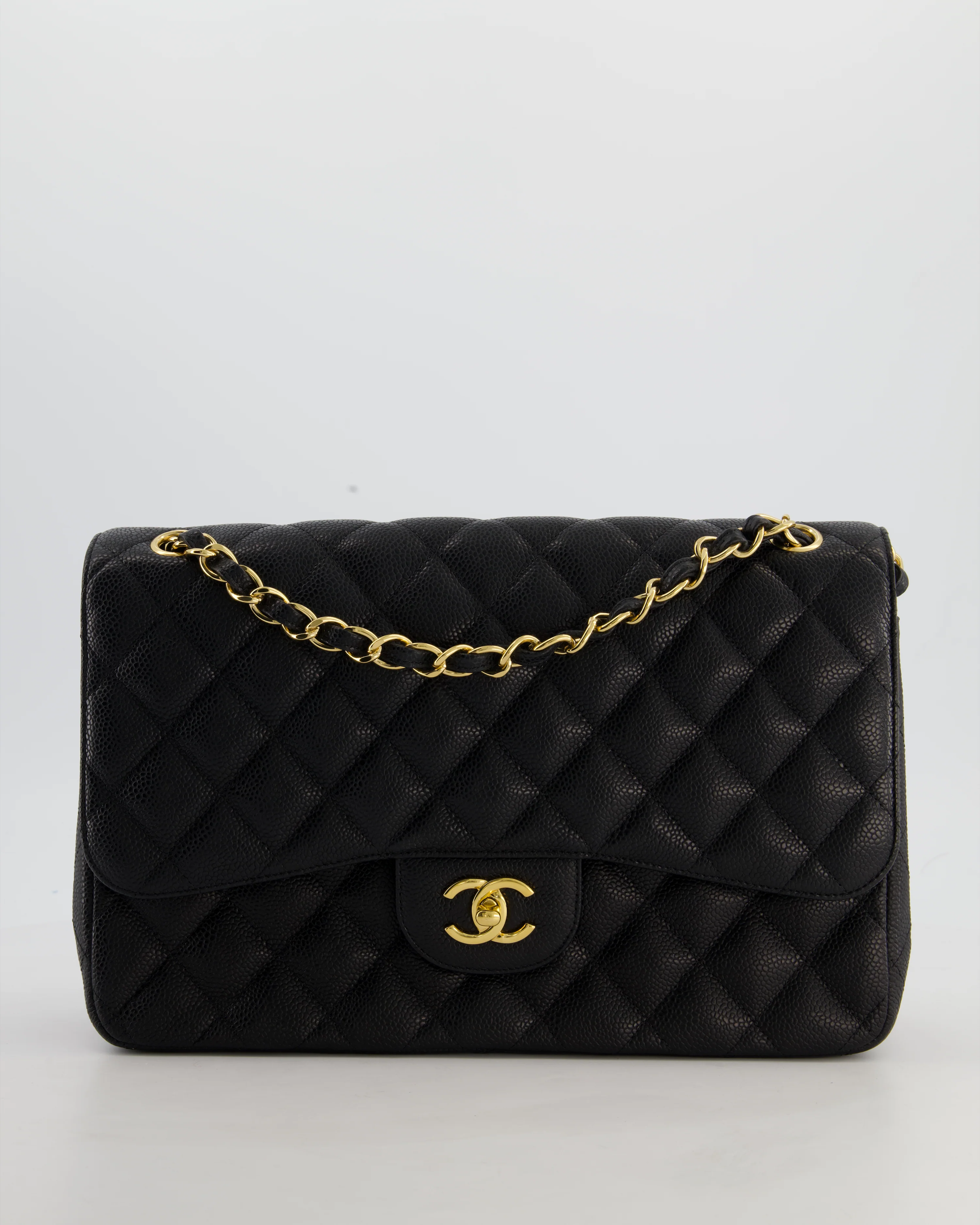 Chanel Jumbo Classic Double Flap Bag in Black Caviar Leather with Gold Hardware RRP £9,540 - Image 2
