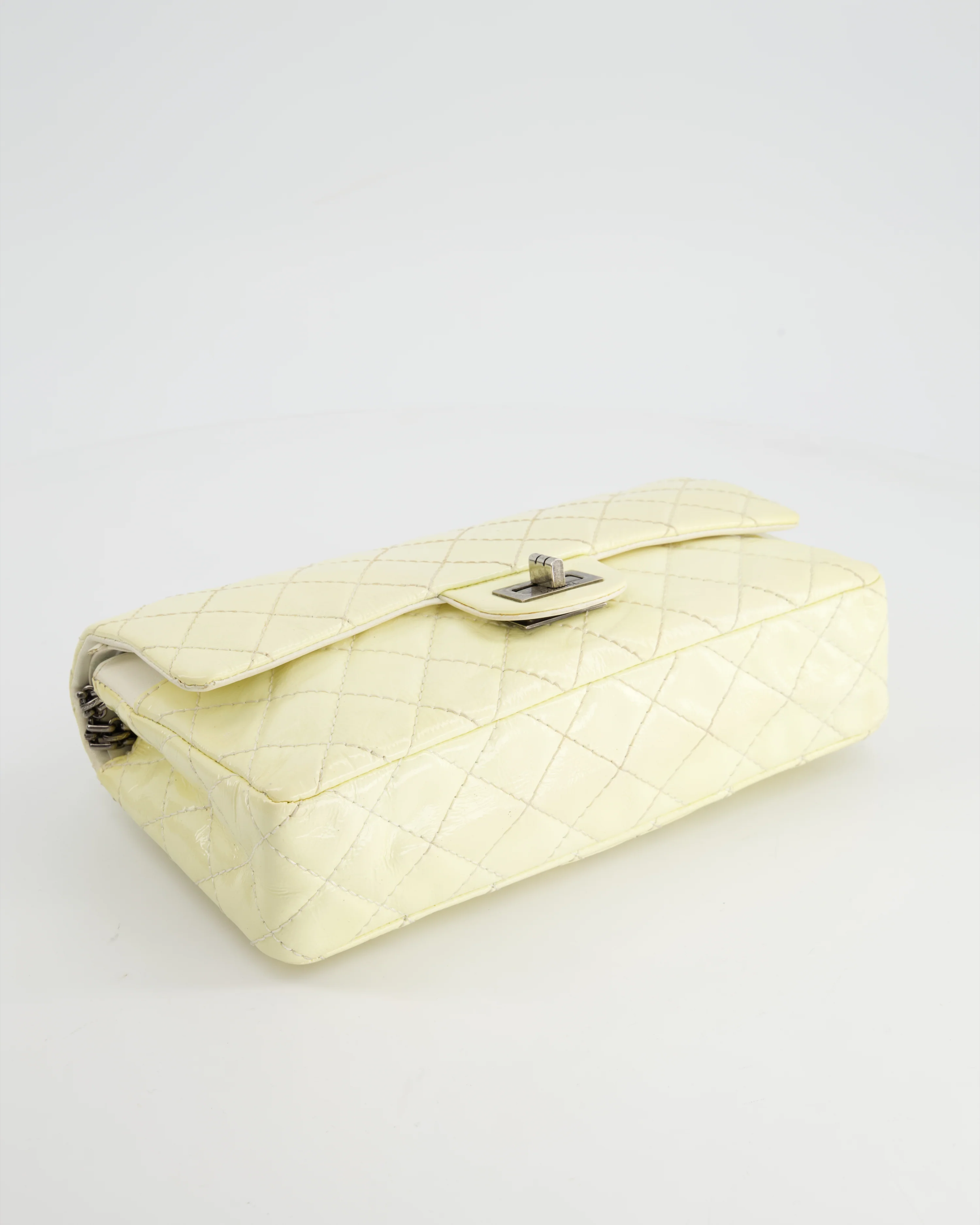 Chanel Lemon Patent Small Reissue Double Flap Bag with Ruthenium Hardware - Image 12