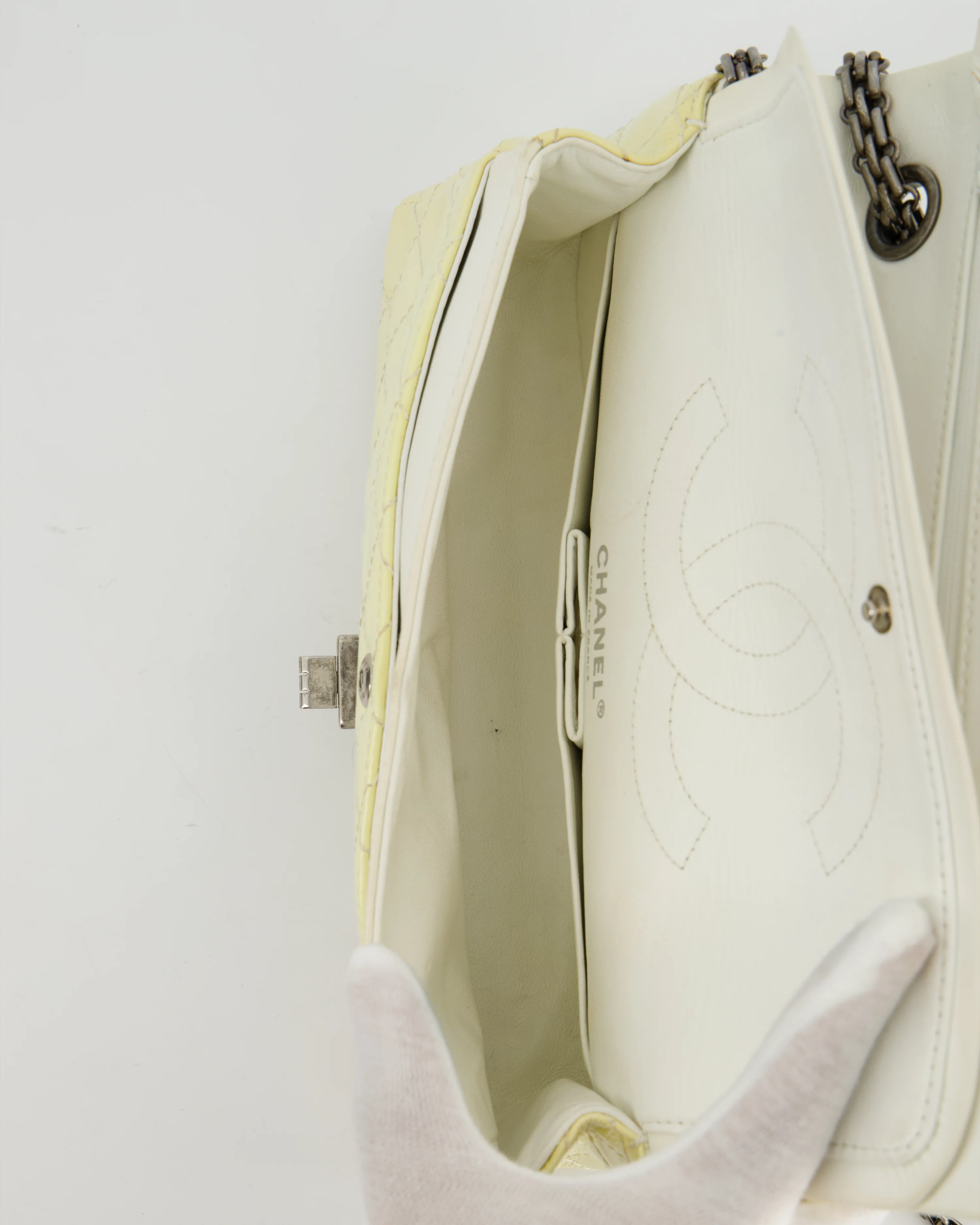 Chanel Lemon Patent Small Reissue Double Flap Bag with Ruthenium Hardware - Image 15