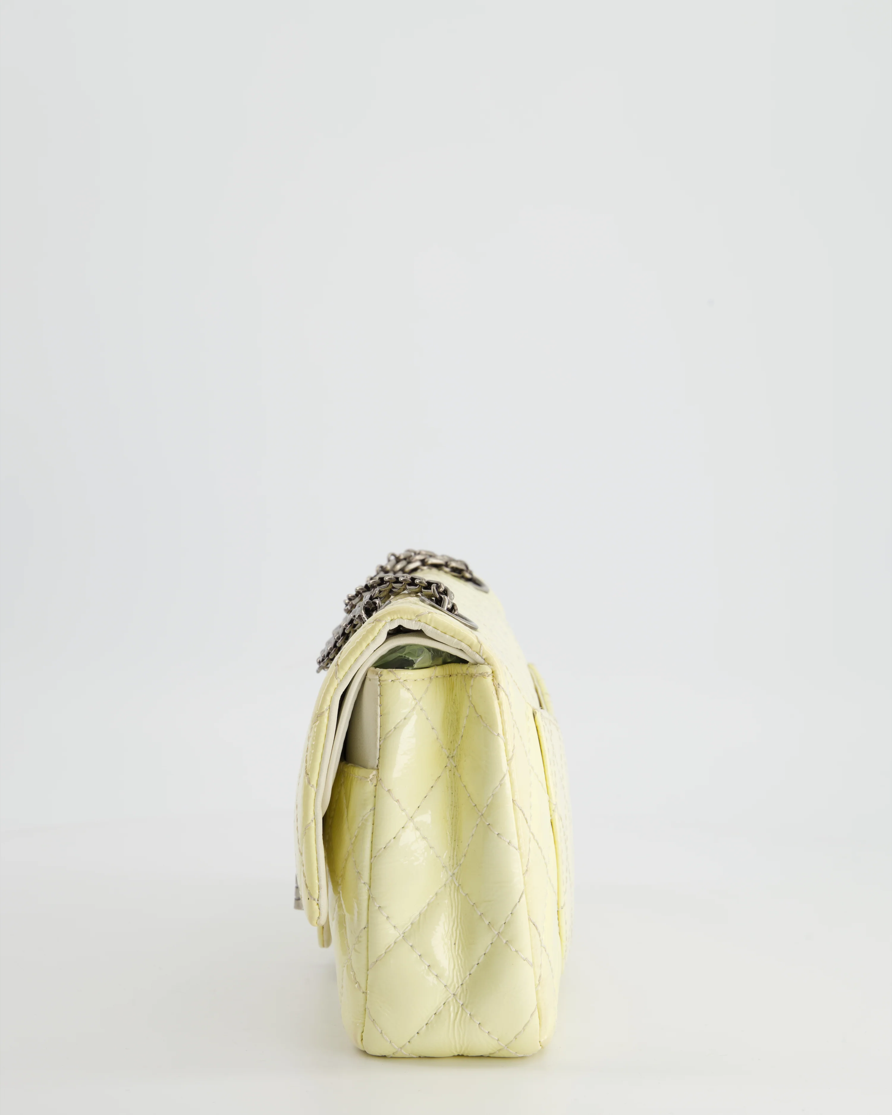Chanel Lemon Patent Small Reissue Double Flap Bag with Ruthenium Hardware - Image 4