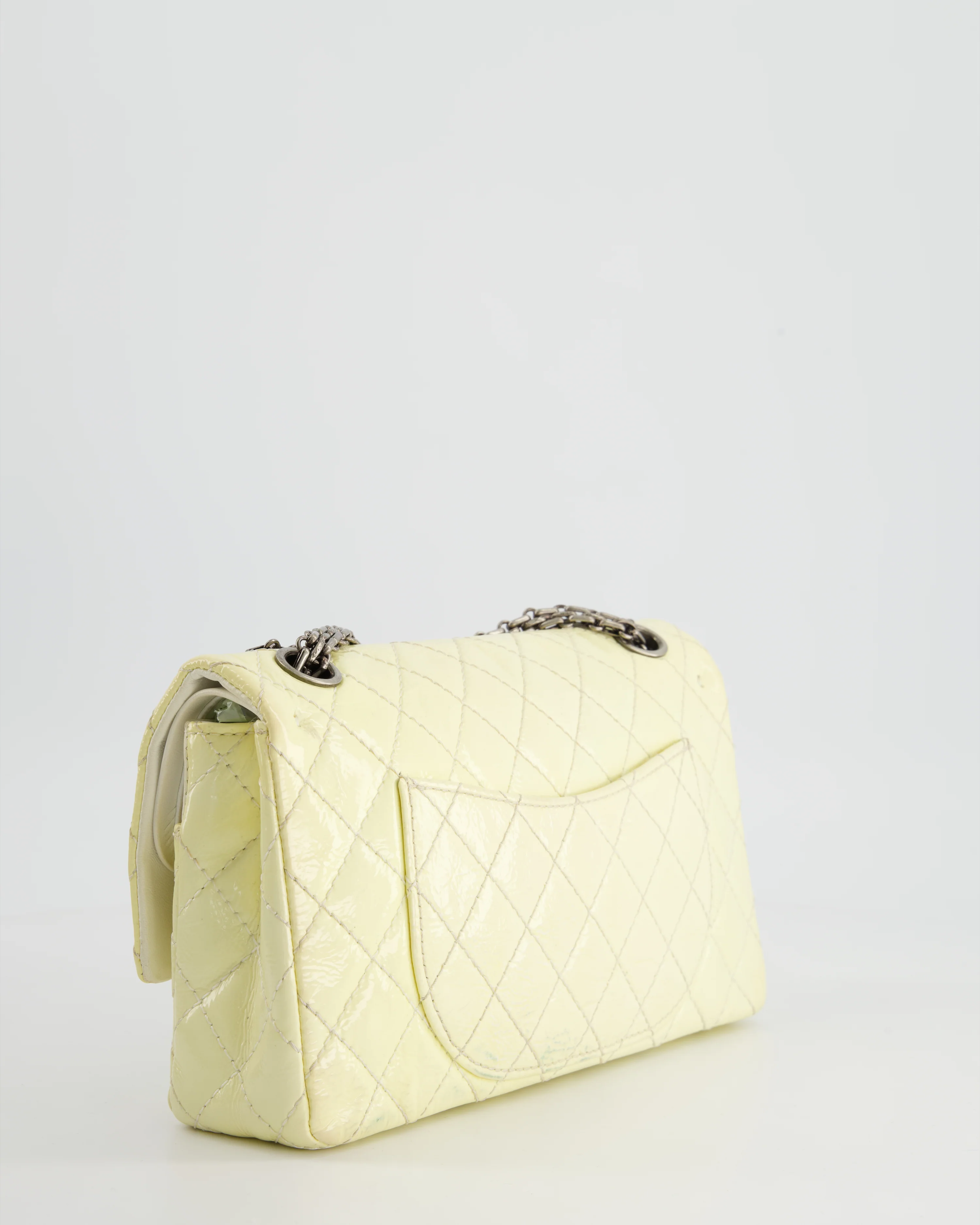 Chanel Lemon Patent Small Reissue Double Flap Bag with Ruthenium Hardware - Image 5