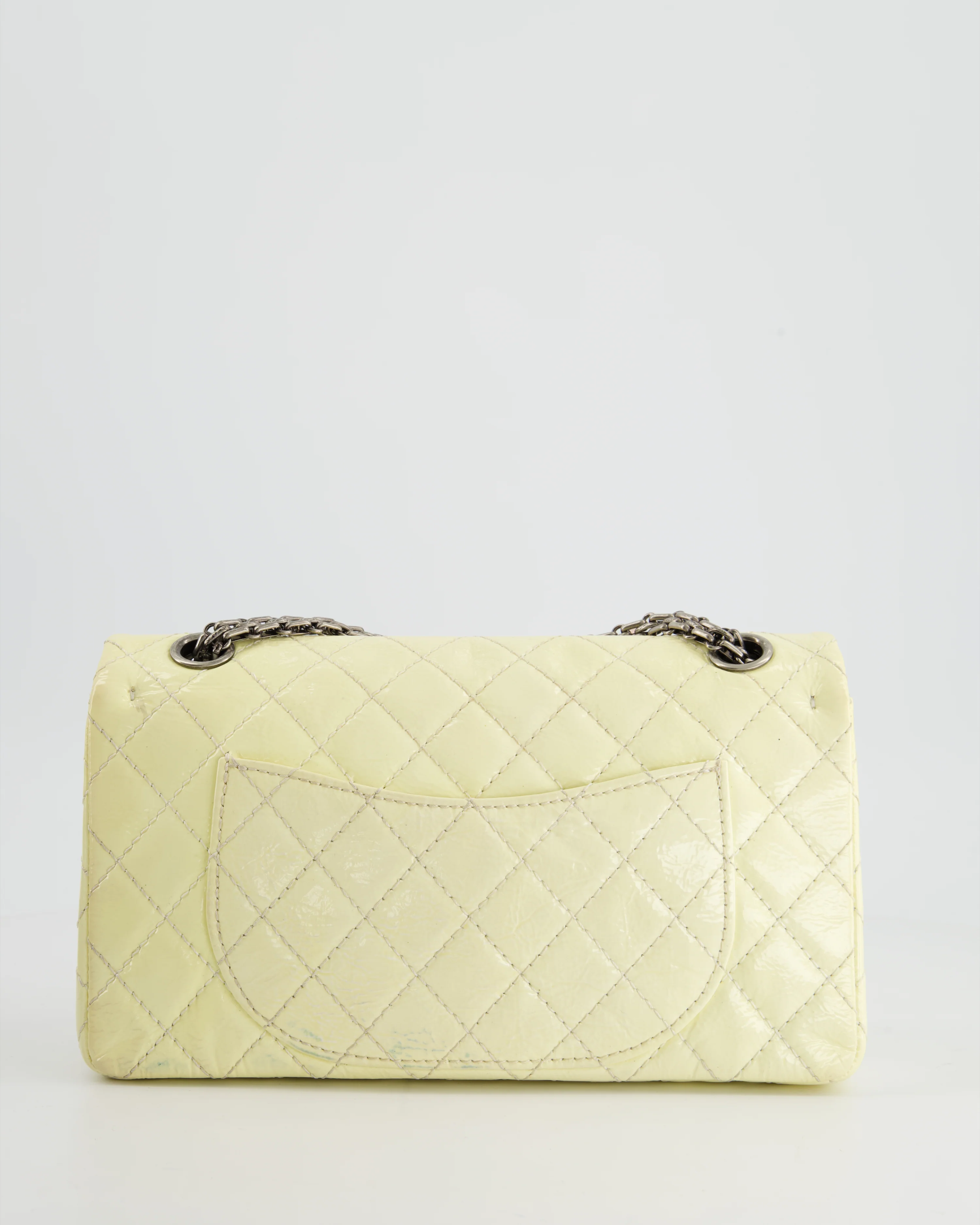 Chanel Lemon Patent Small Reissue Double Flap Bag with Ruthenium Hardware - Image 6