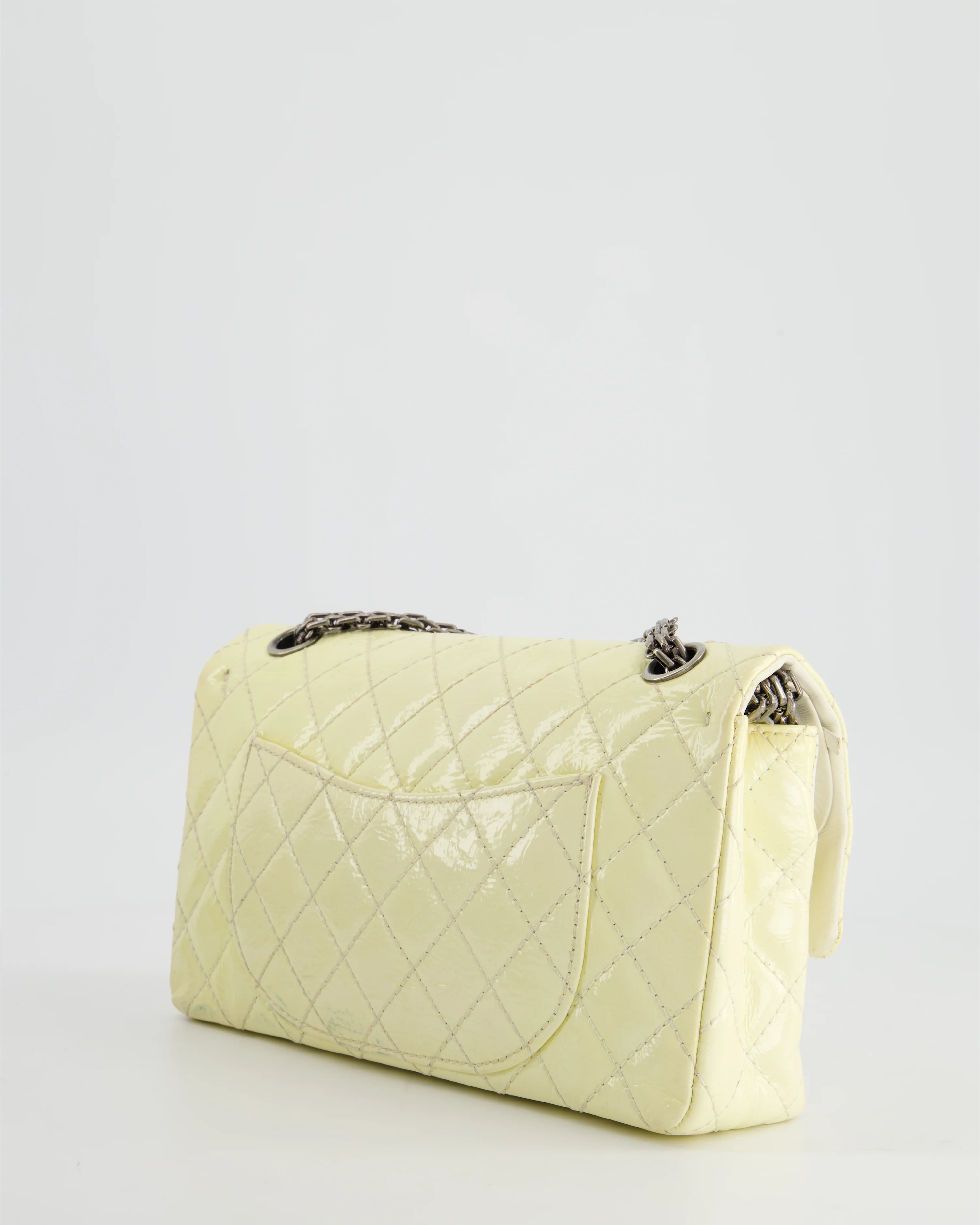 Chanel Lemon Patent Small Reissue Double Flap Bag with Ruthenium Hardware - Image 7
