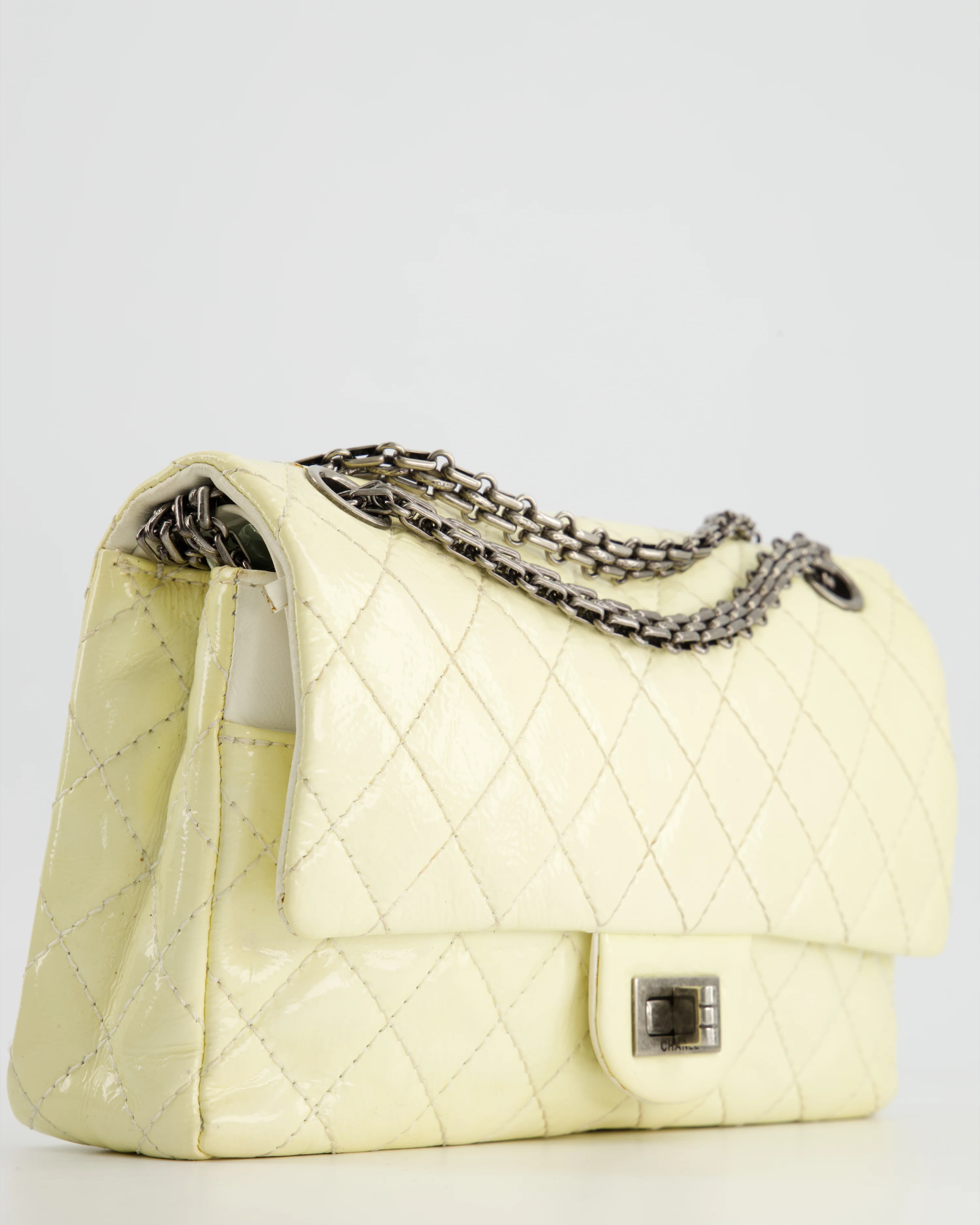 Chanel Lemon Patent Small Reissue Double Flap Bag with Ruthenium Hardware - Image 9