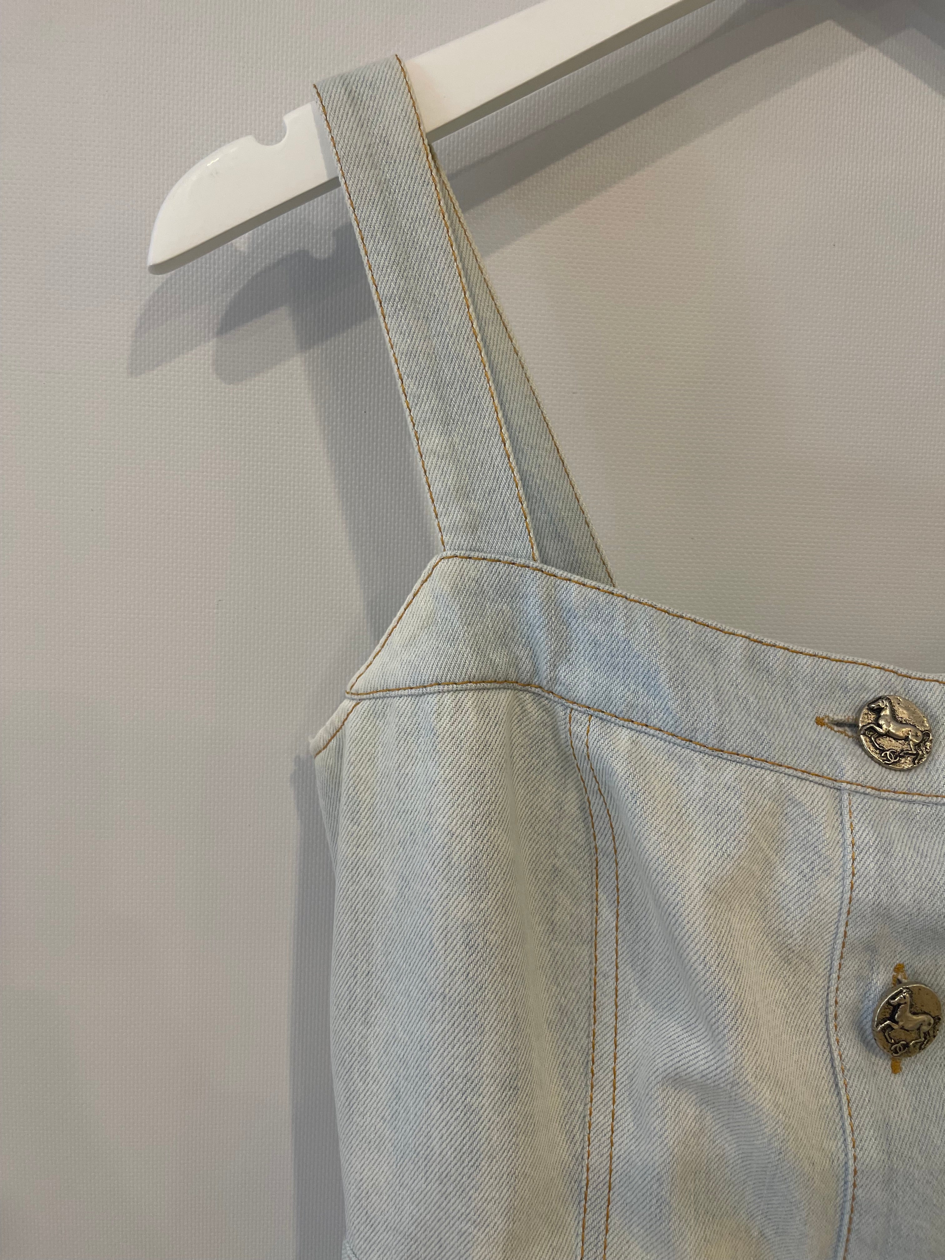 Chanel 18C Light Blue Denim Mini Dress with Button Detail Size FR 38 (UK 10) RRP £2,200 - Image 10