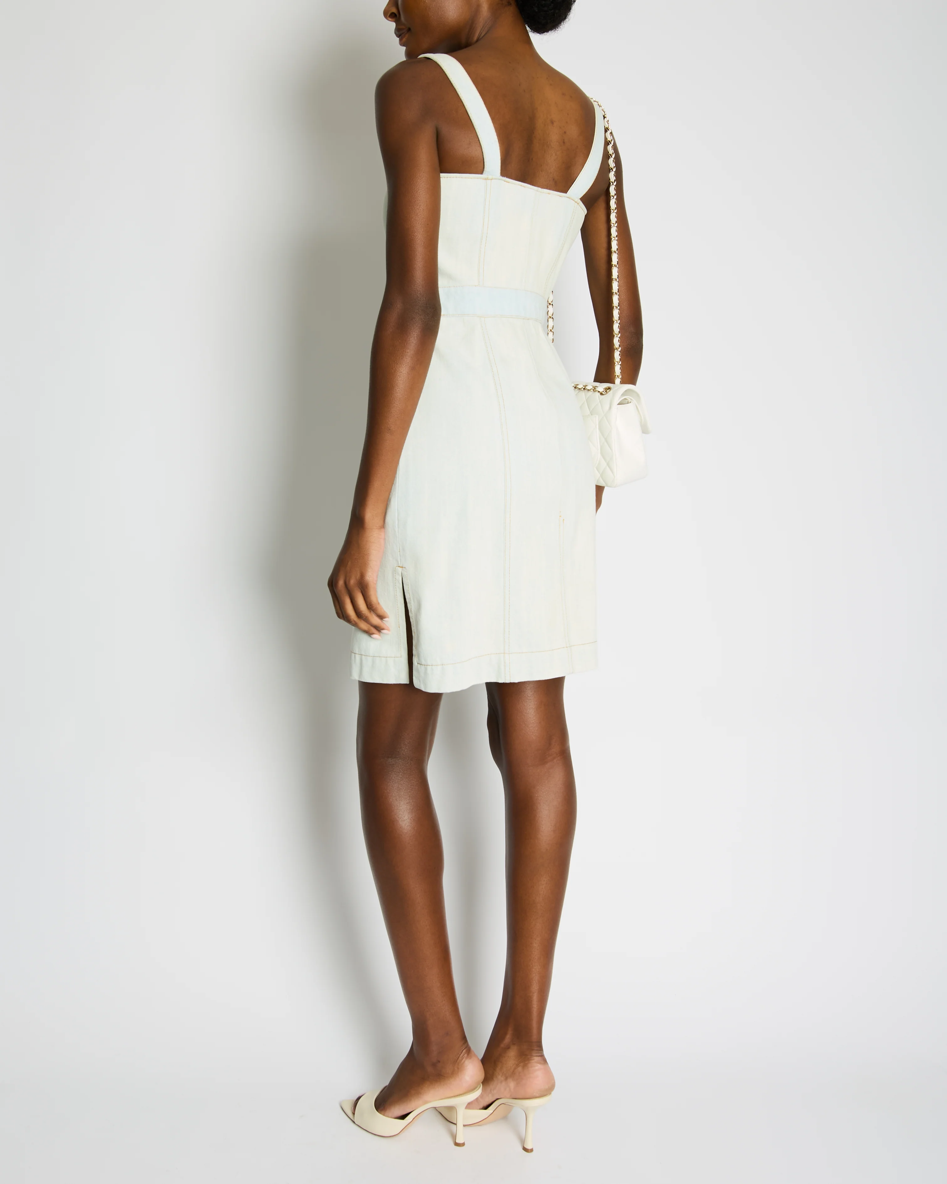 Chanel 18C Light Blue Denim Mini Dress with Button Detail Size FR 38 (UK 10) RRP £2,200 - Image 2
