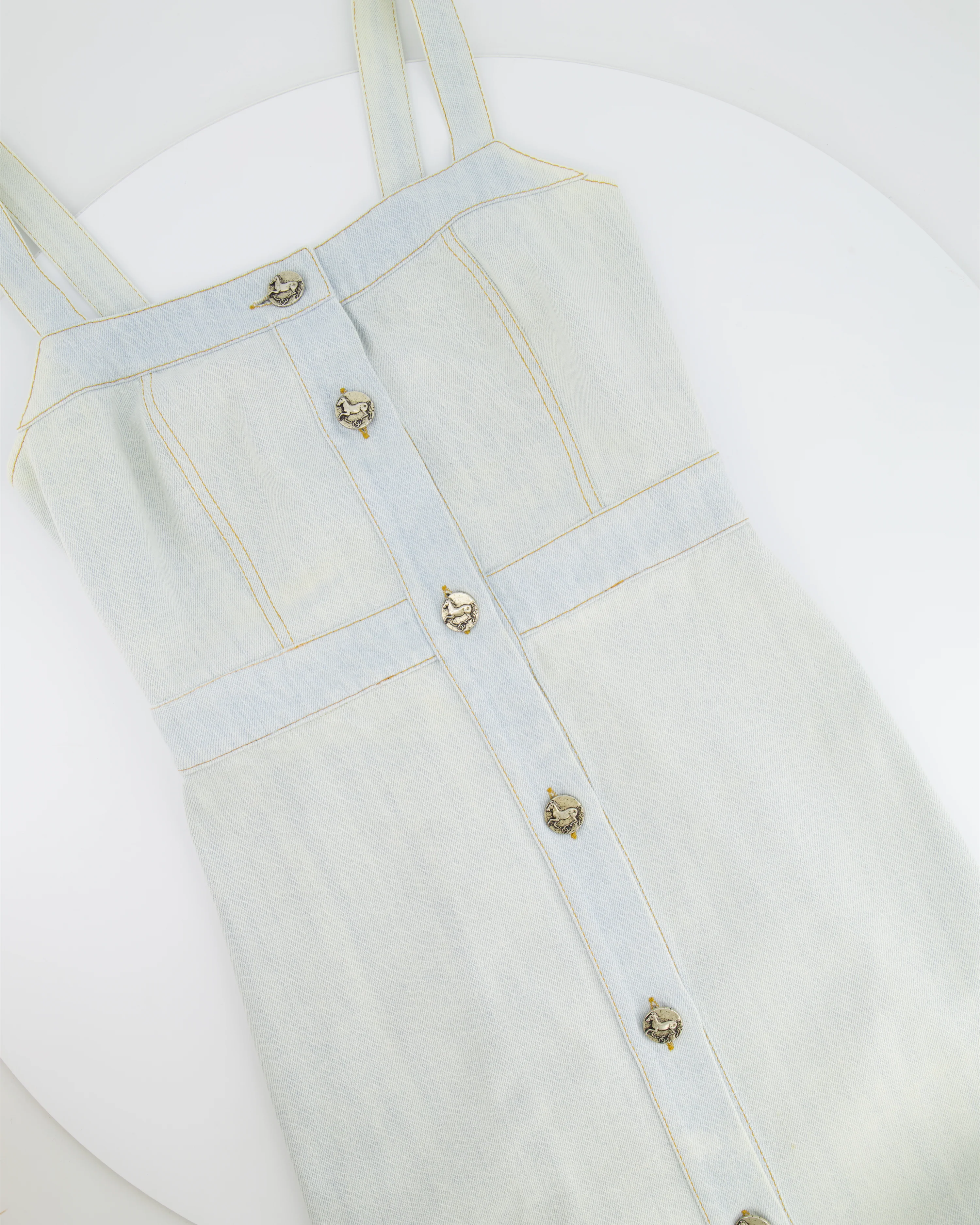 Chanel 18C Light Blue Denim Mini Dress with Button Detail Size FR 38 (UK 10) RRP £2,200 - Image 5
