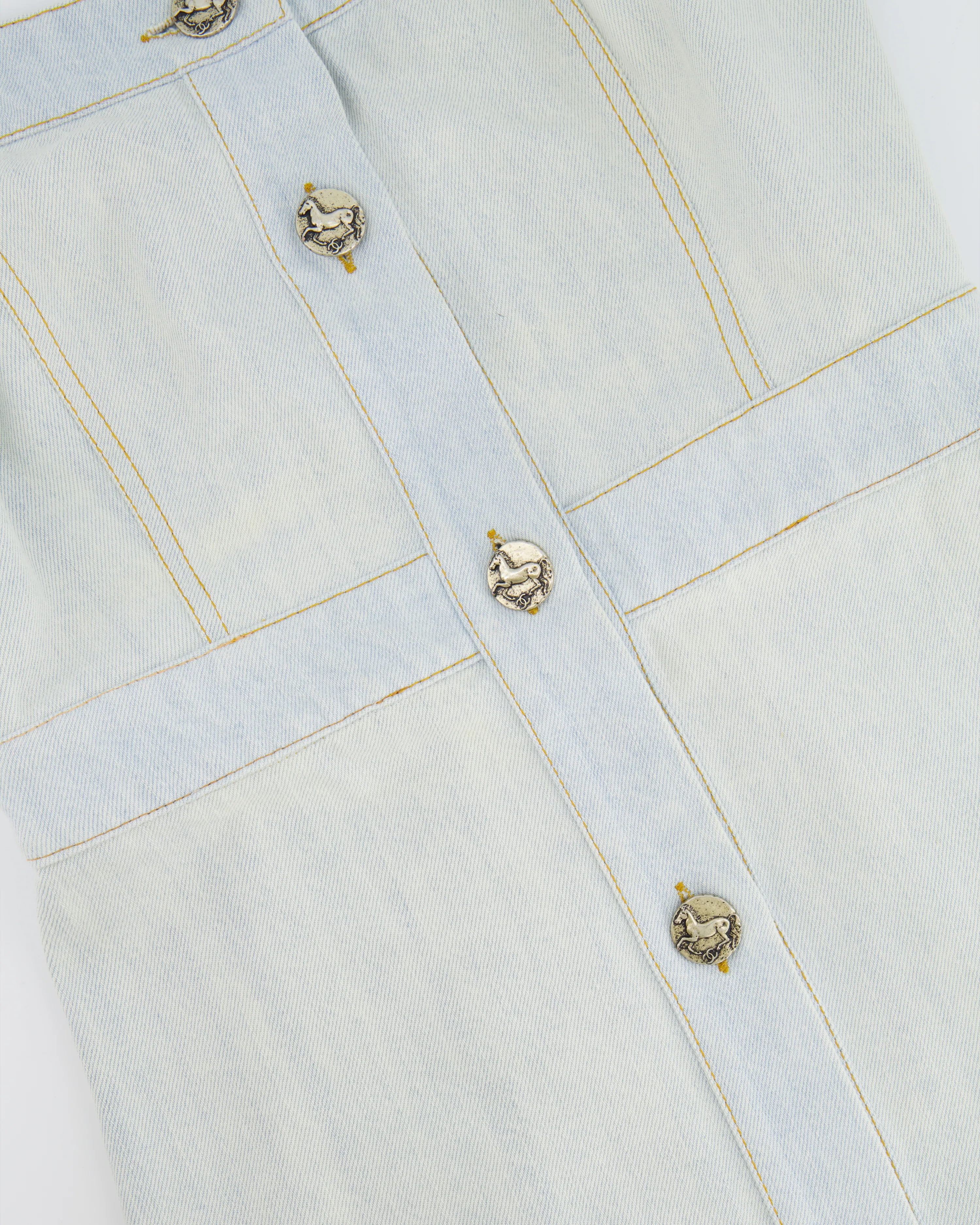 Chanel 18C Light Blue Denim Mini Dress with Button Detail Size FR 38 (UK 10) RRP £2,200 - Image 6