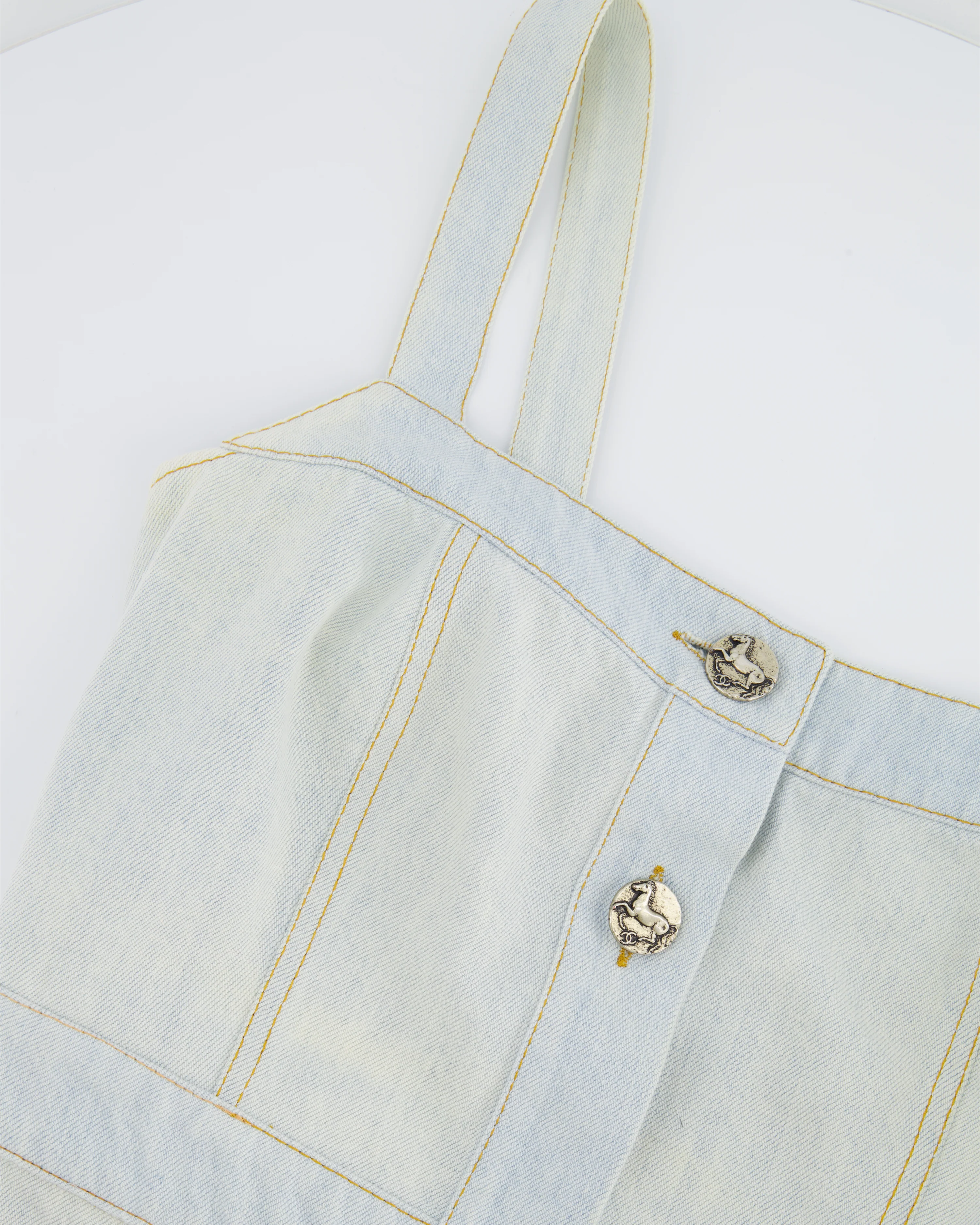 Chanel 18C Light Blue Denim Mini Dress with Button Detail Size FR 38 (UK 10) RRP £2,200 - Image 7