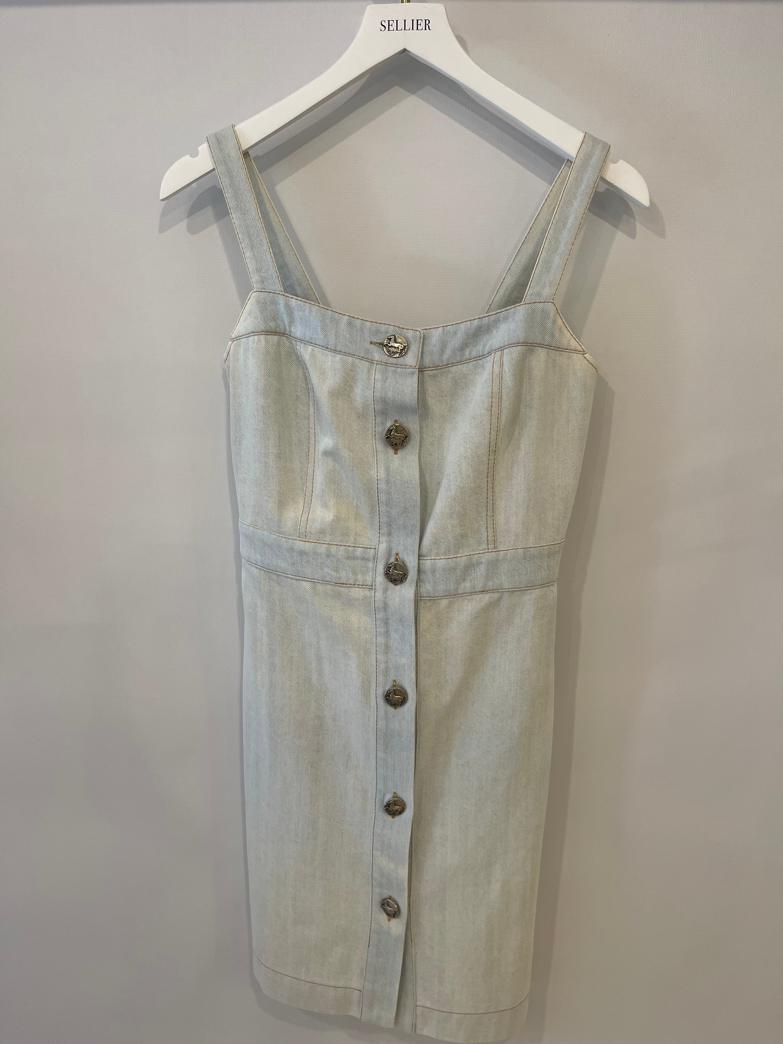 Chanel 18C Light Blue Denim Mini Dress with Button Detail Size FR 38 (UK 10) RRP £2,200 - Image 8