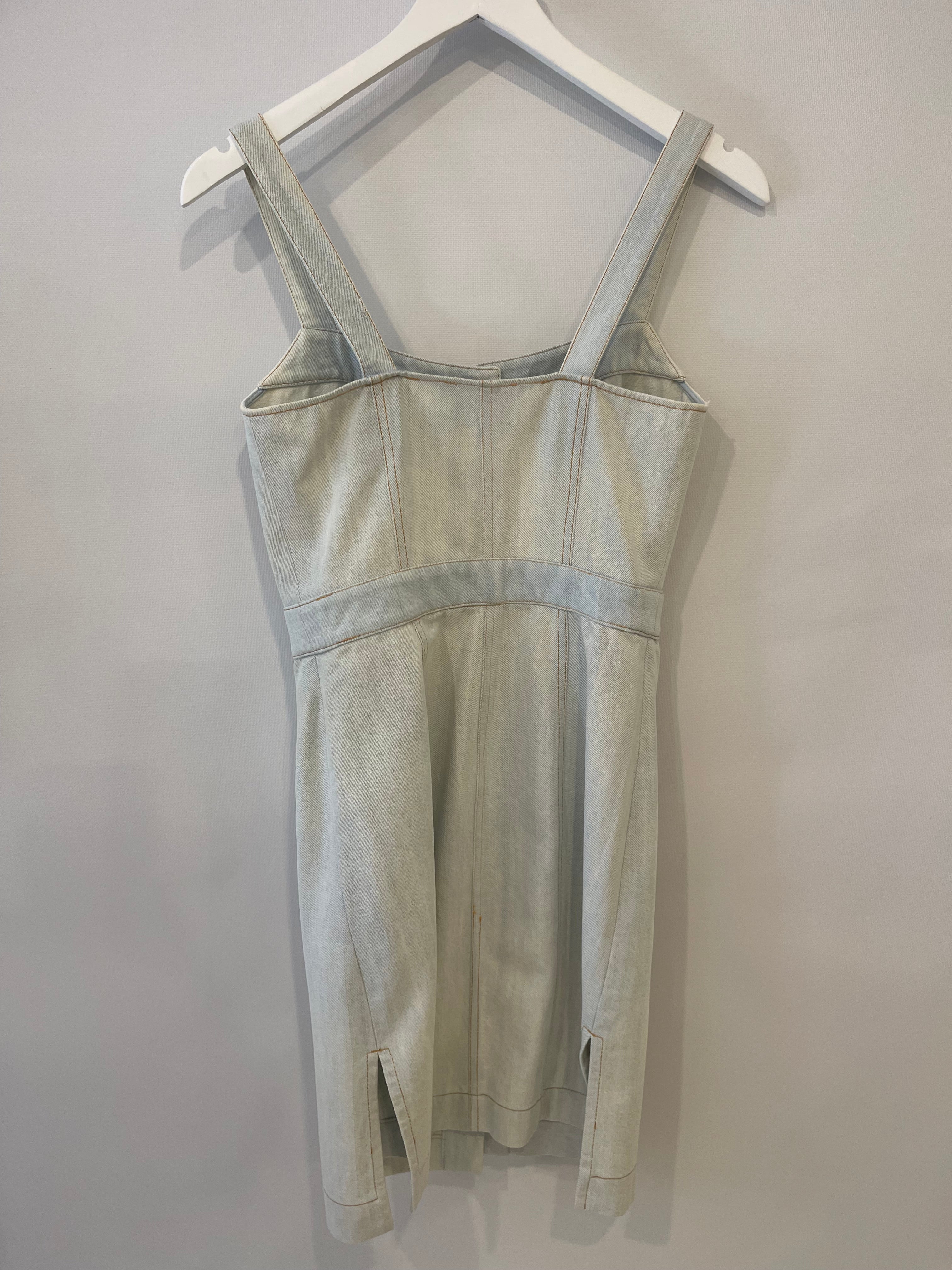 Chanel 18C Light Blue Denim Mini Dress with Button Detail Size FR 38 (UK 10) RRP £2,200 - Image 9