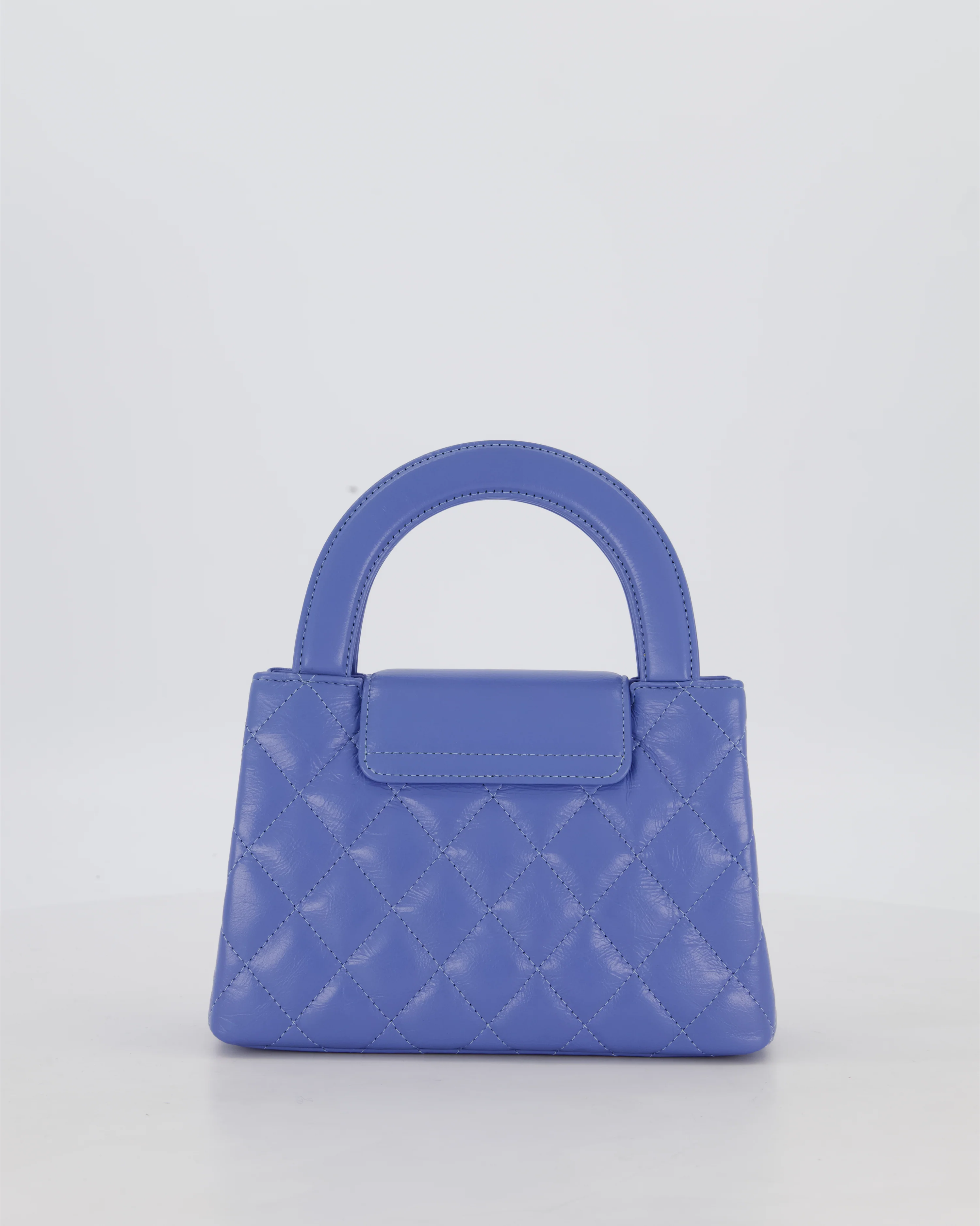 *HOT* Chanel Sky Blue Small Mini Kelly Shopping Bag in Aged Calfskin Leather with Champagne Gold Hardware - Image 6