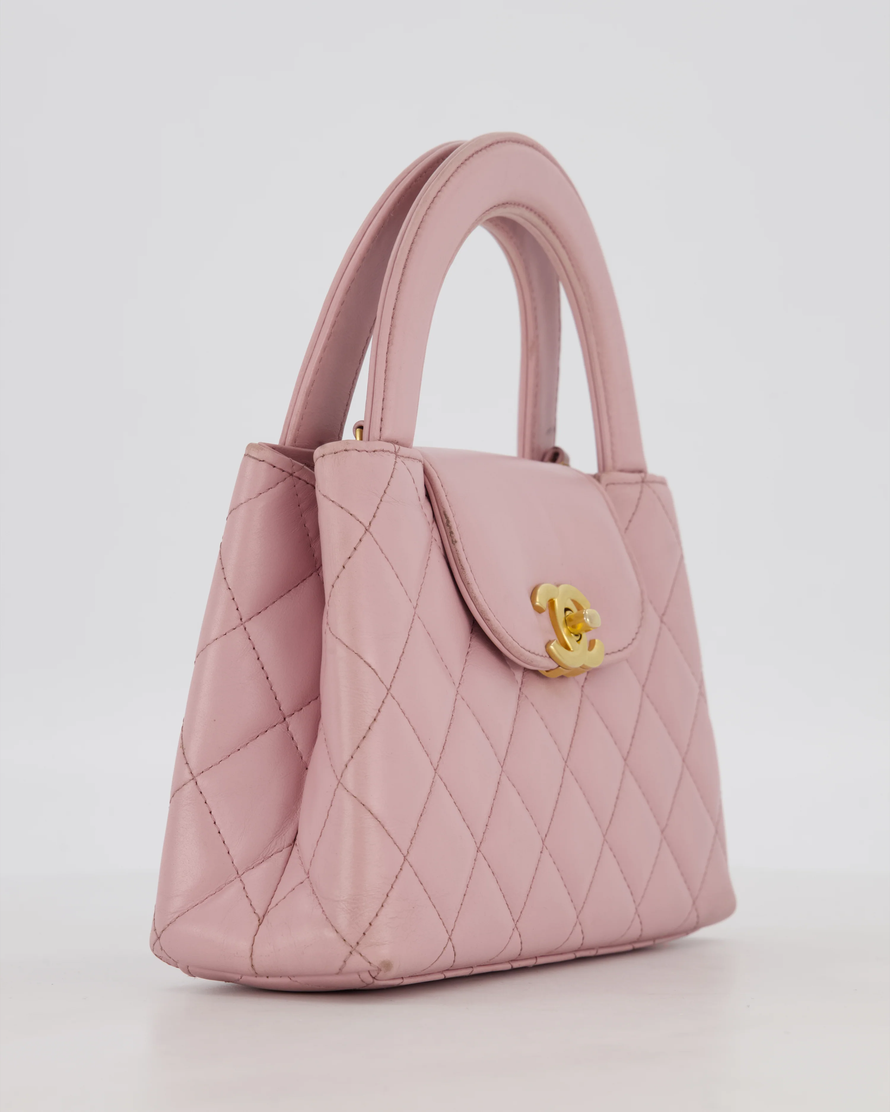 Chanel Lilac Small Mini Kelly Shopping Bag in Aged Calfskin Leather with Brushed Gold Hardware - Image 10
