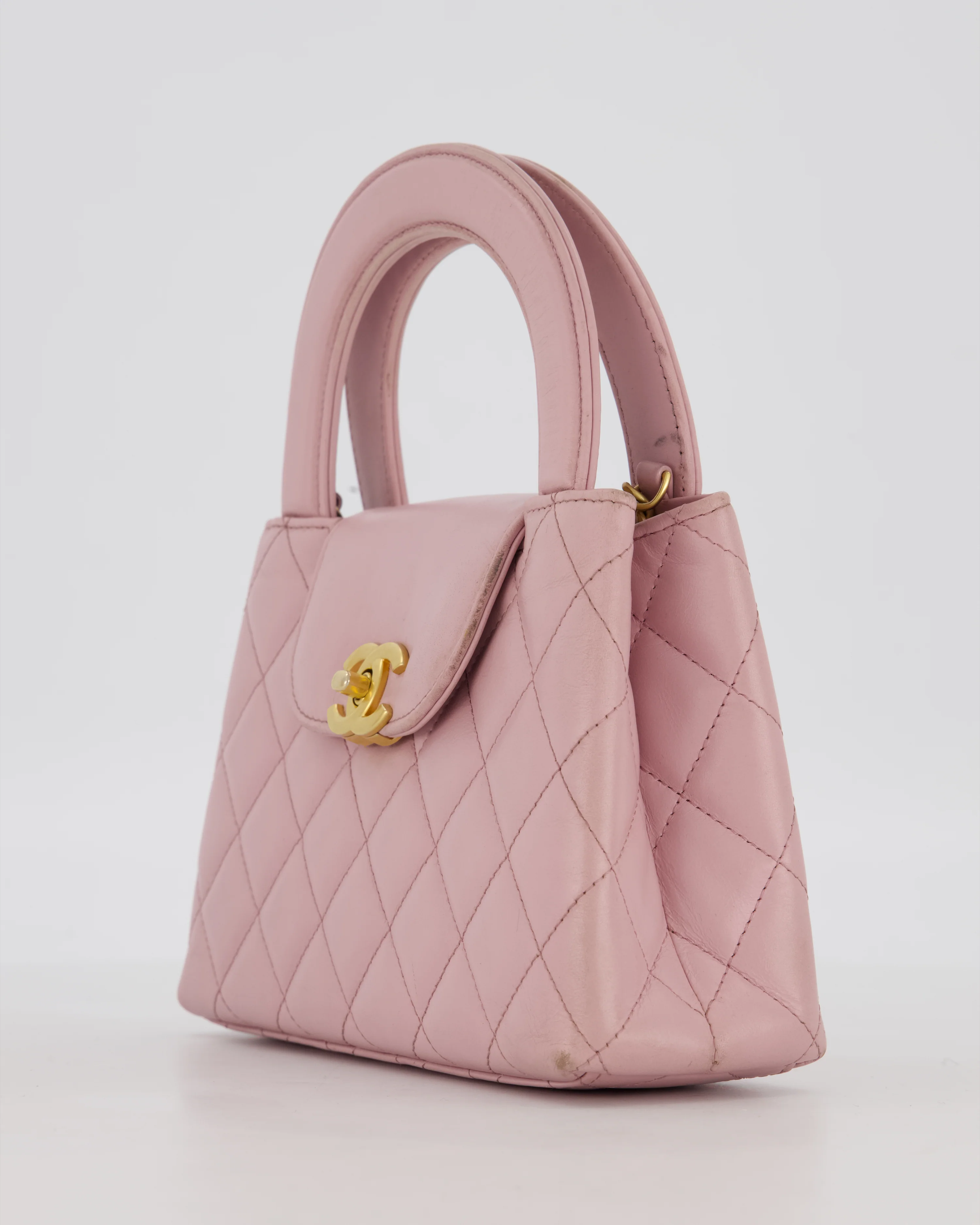 Chanel Lilac Small Mini Kelly Shopping Bag in Aged Calfskin Leather with Brushed Gold Hardware - Image 11