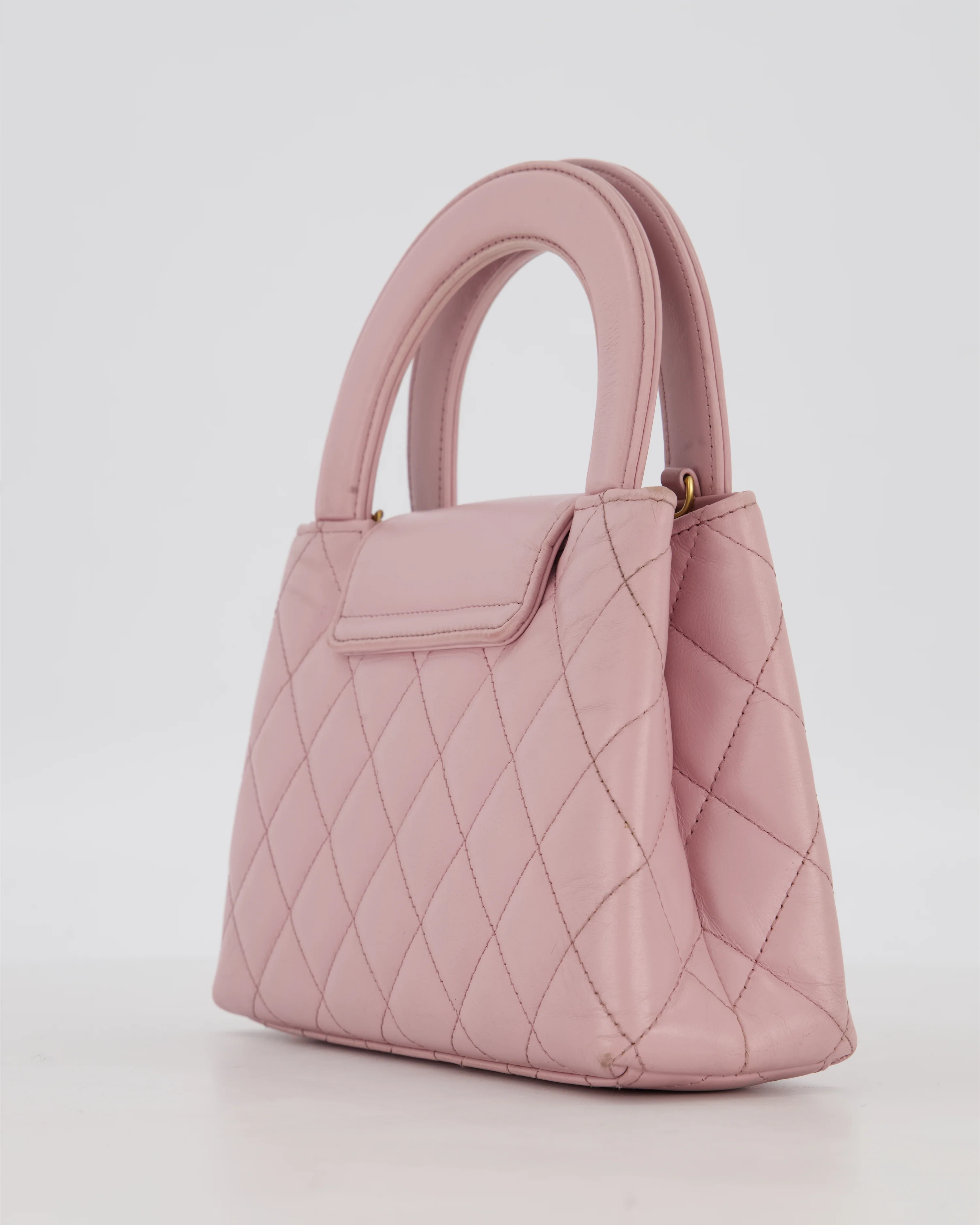 Chanel Lilac Small Mini Kelly Shopping Bag in Aged Calfskin Leather with Brushed Gold Hardware - Image 12