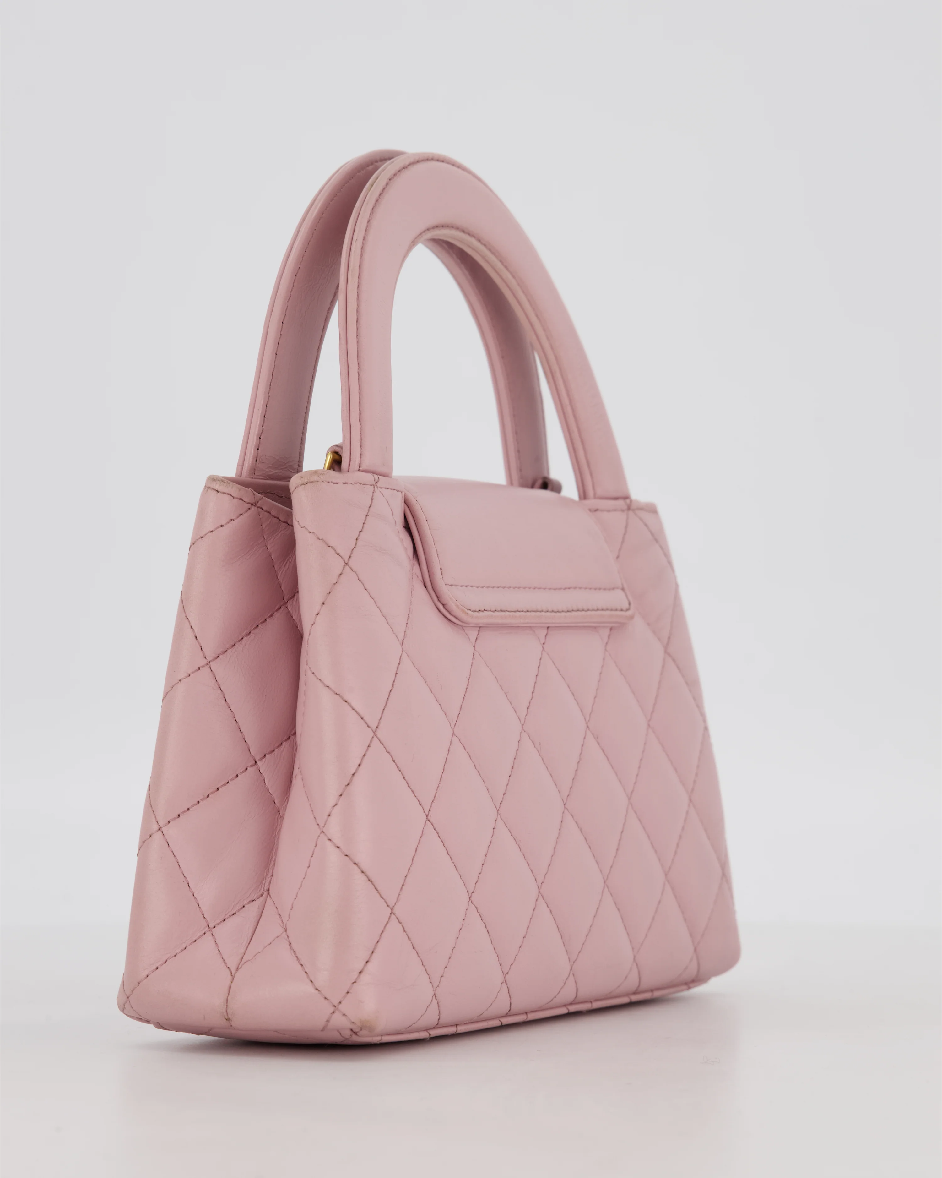 Chanel Lilac Small Mini Kelly Shopping Bag in Aged Calfskin Leather with Brushed Gold Hardware - Image 13