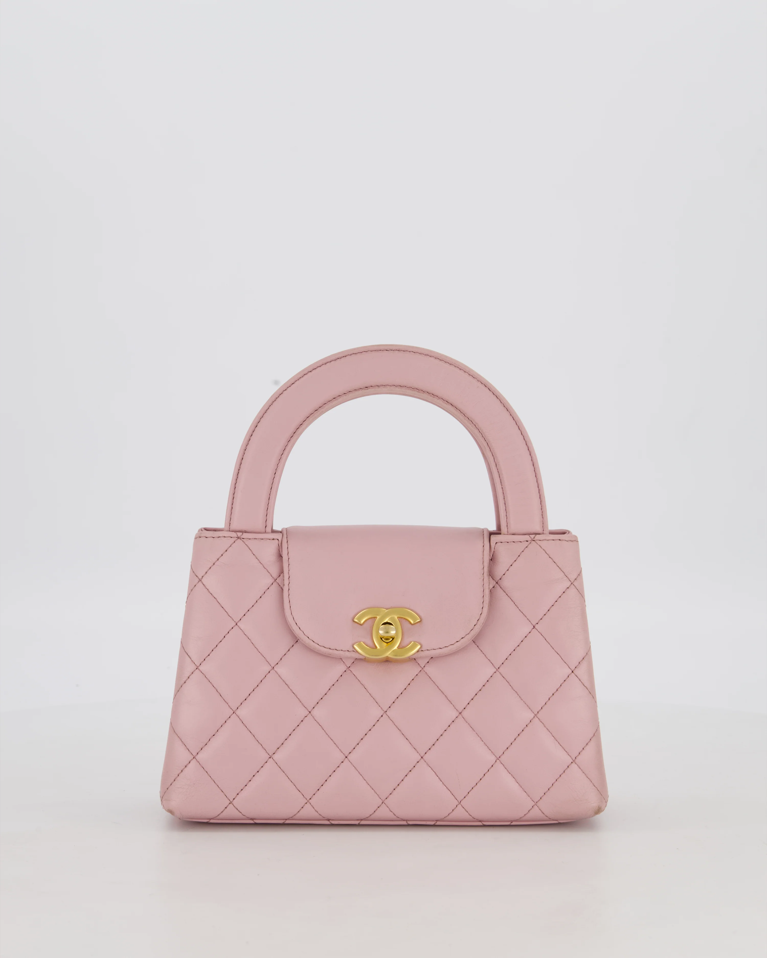 Chanel Lilac Small Mini Kelly Shopping Bag in Aged Calfskin Leather with Brushed Gold Hardware - Image 2