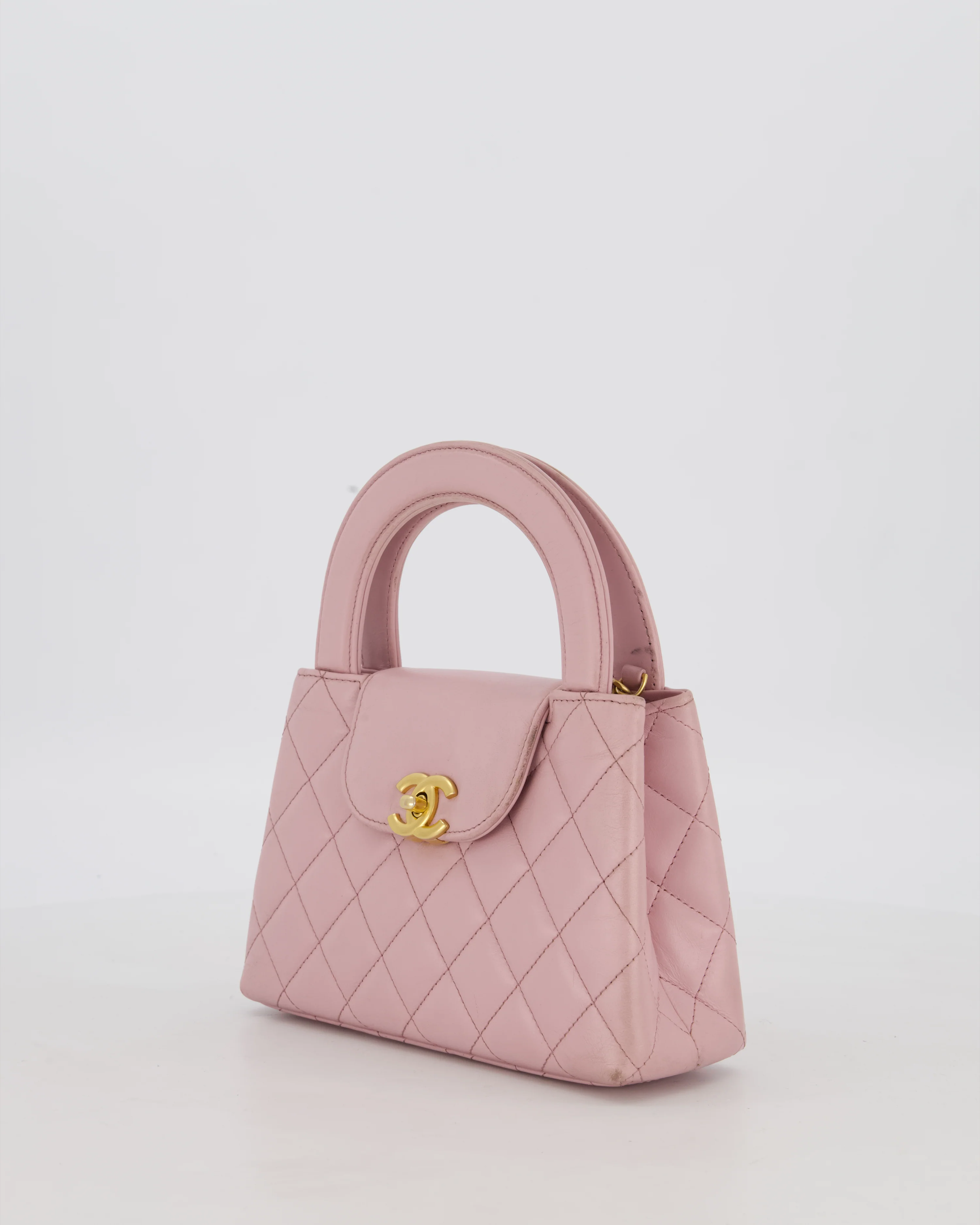Chanel Lilac Small Mini Kelly Shopping Bag in Aged Calfskin Leather with Brushed Gold Hardware - Image 9