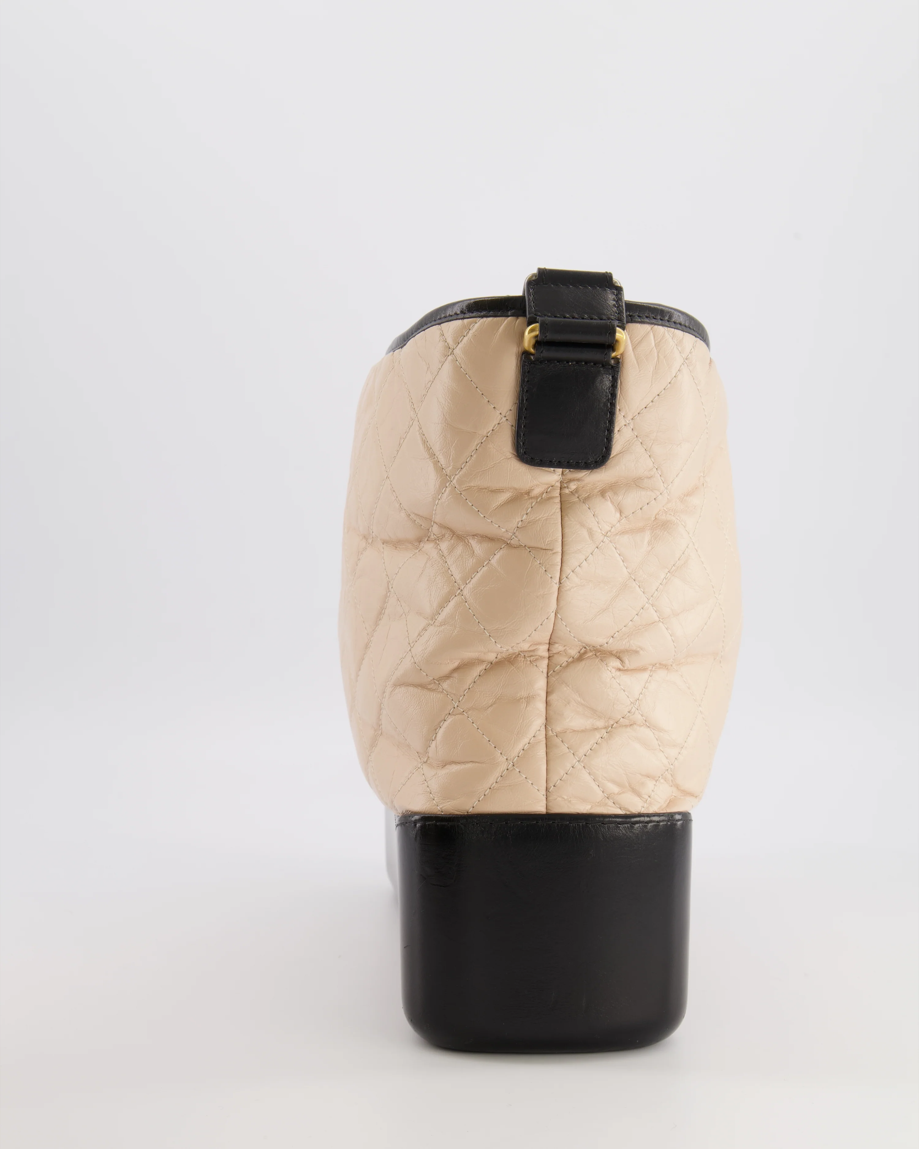 Chanel Large Gabrielle Bag in Beige and Black Crumpled Calfskin Leather with Mixed Hardware - Image 7