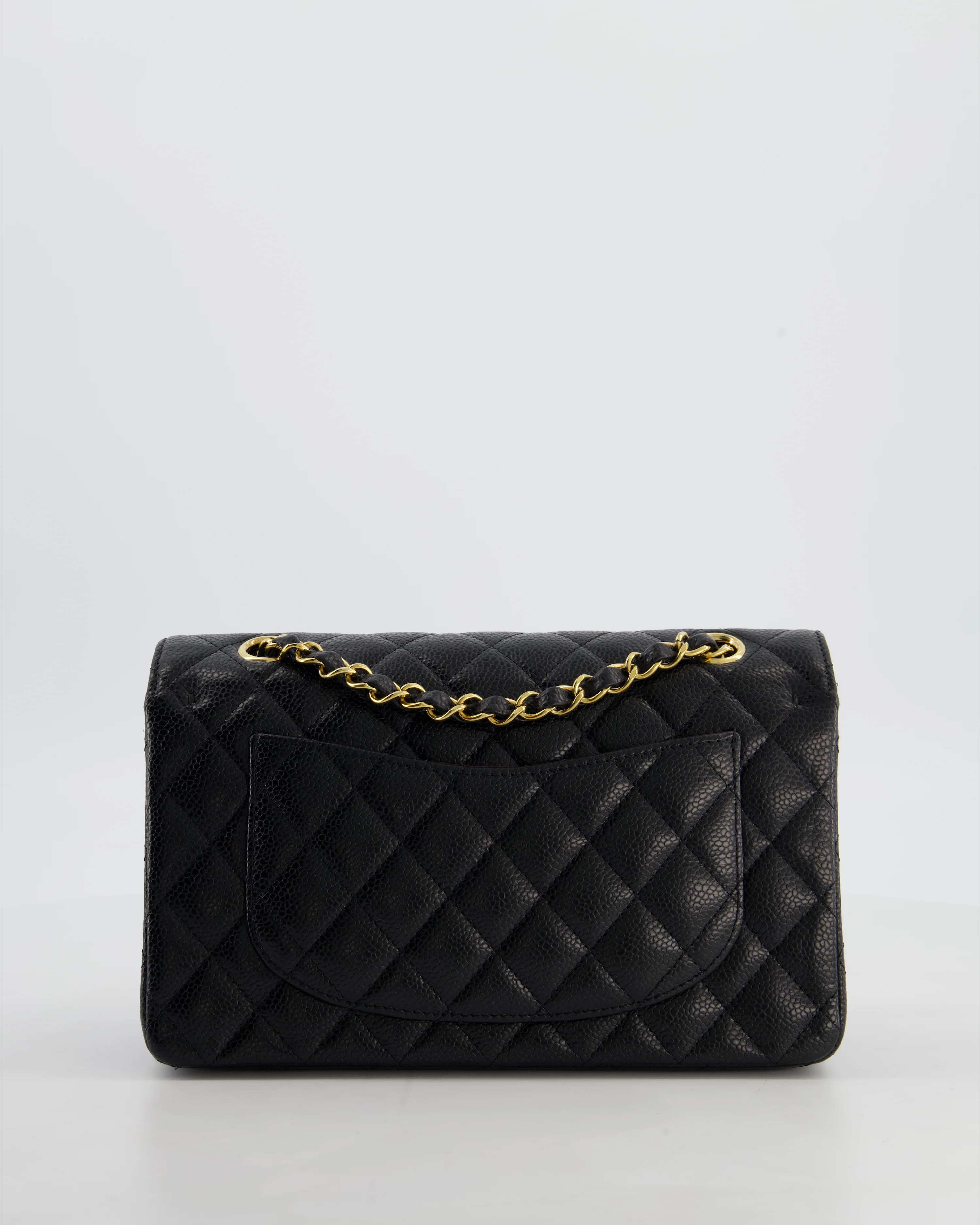Chanel Black Small Classic Double Flap Bag in Caviar Leather with Gold Hardware - Image 11