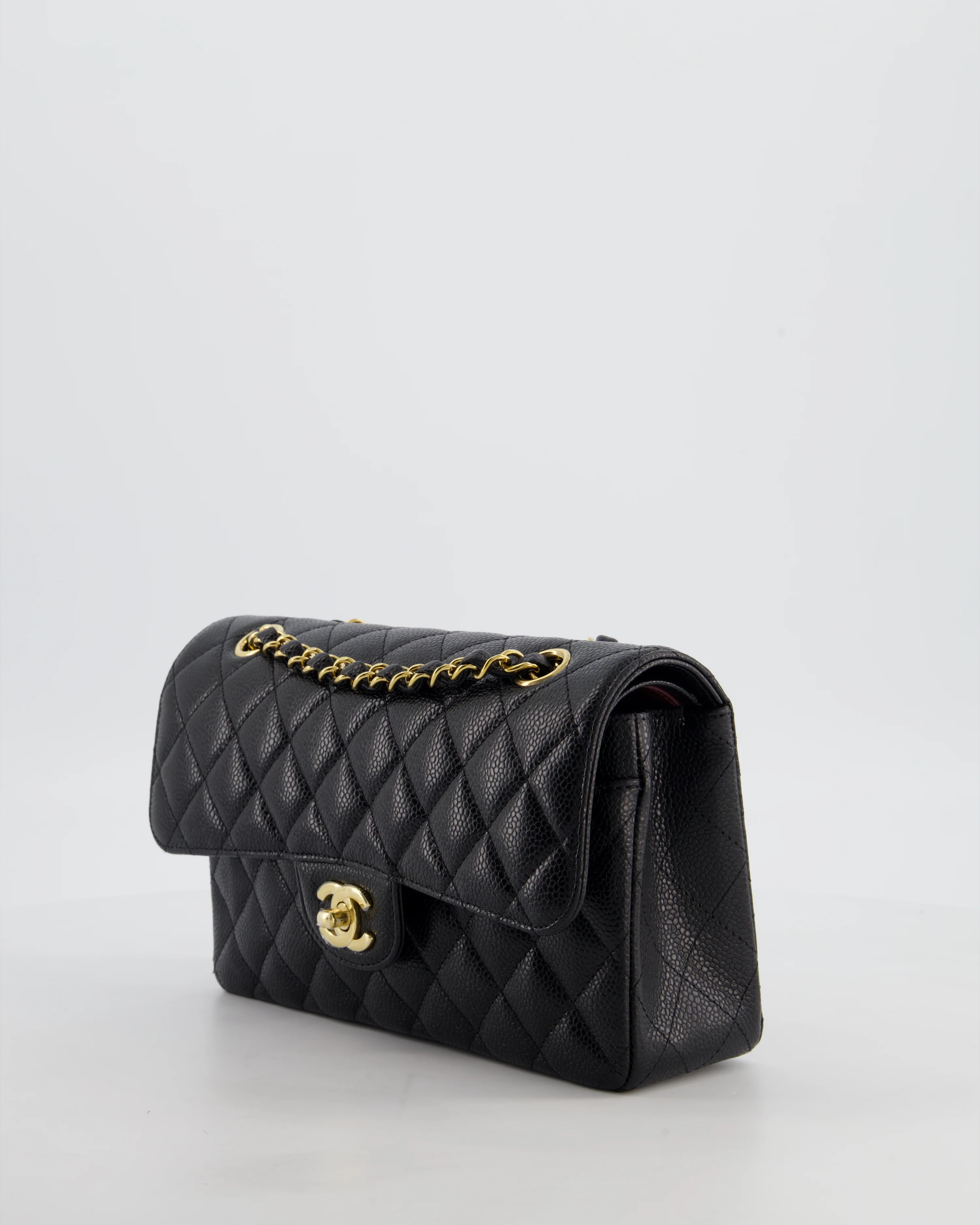 Chanel Black Small Classic Double Flap Bag in Caviar Leather with Gold Hardware - Image 14
