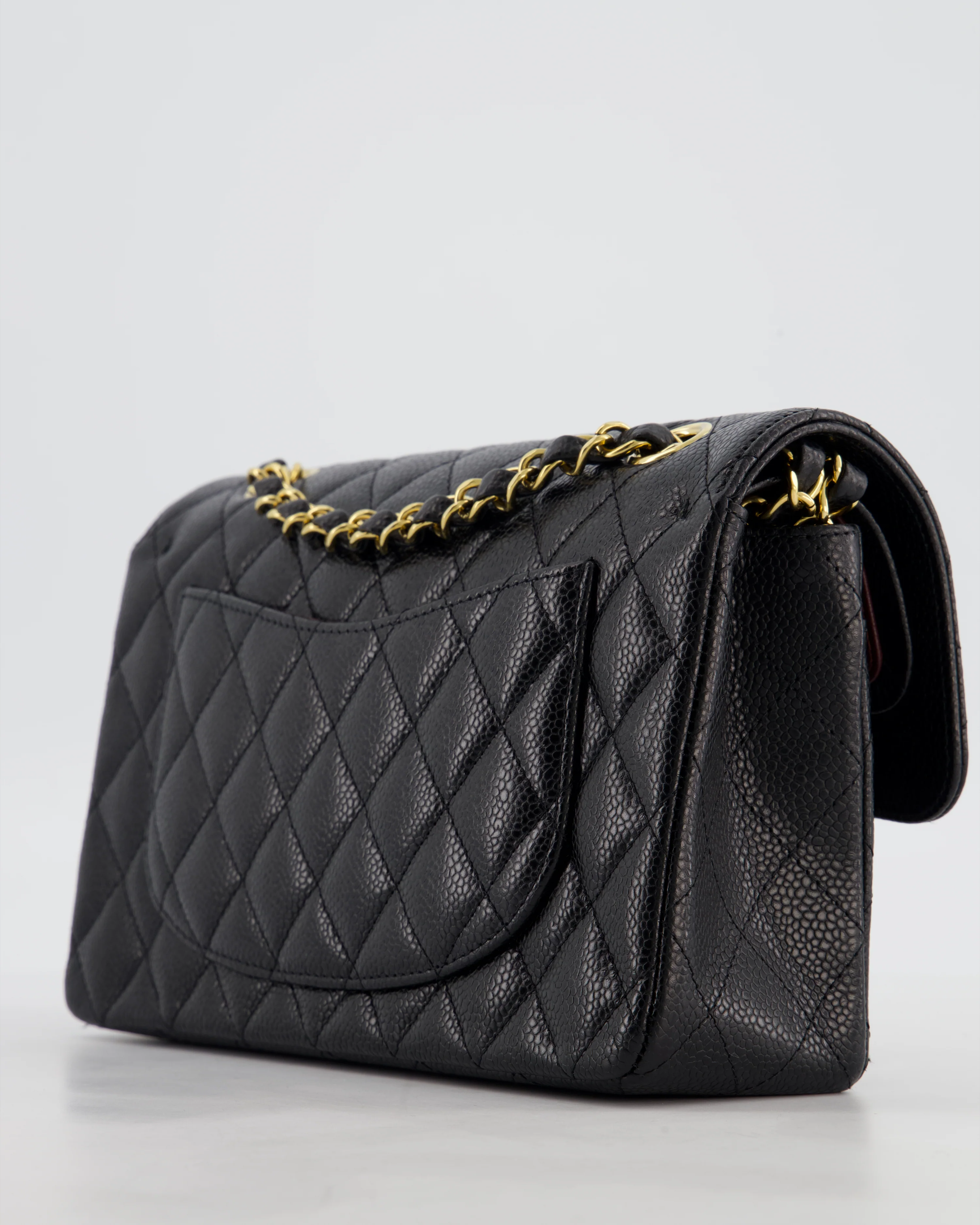 Chanel Black Small Classic Double Flap Bag in Caviar Leather with Gold Hardware - Image 17