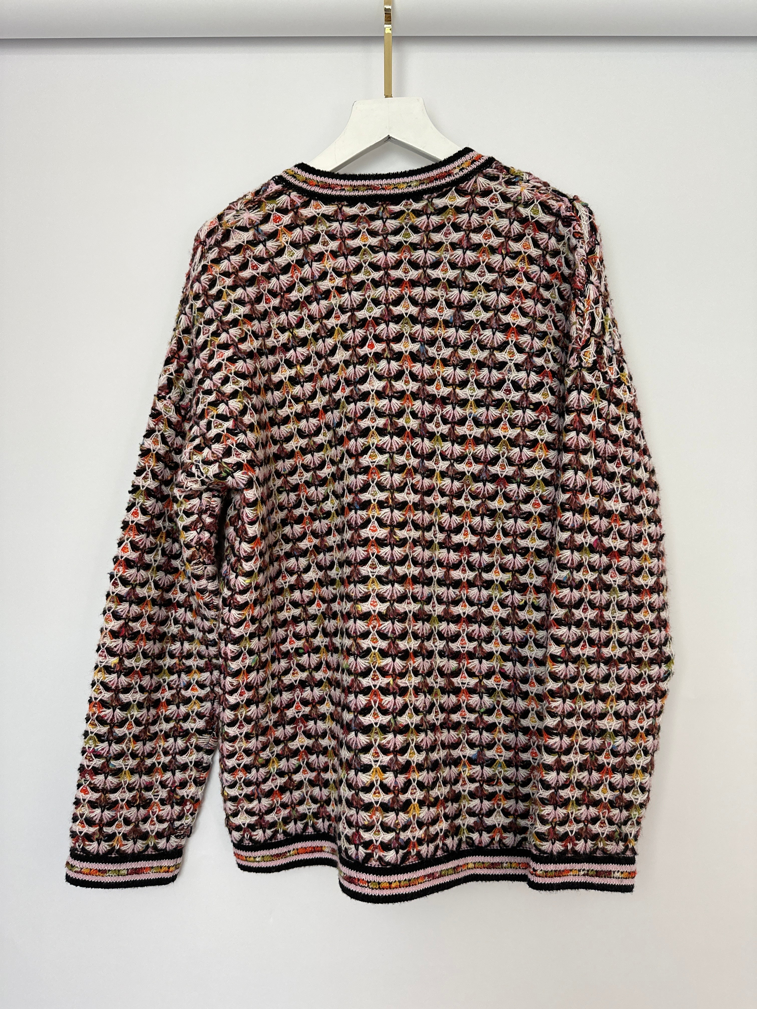 Chanel Multi-Colour Long Sleeve Cashmere Blend Knit Cardigan with Silver CC Logo Buttons Size FR 36 (UK 8) - Image 11