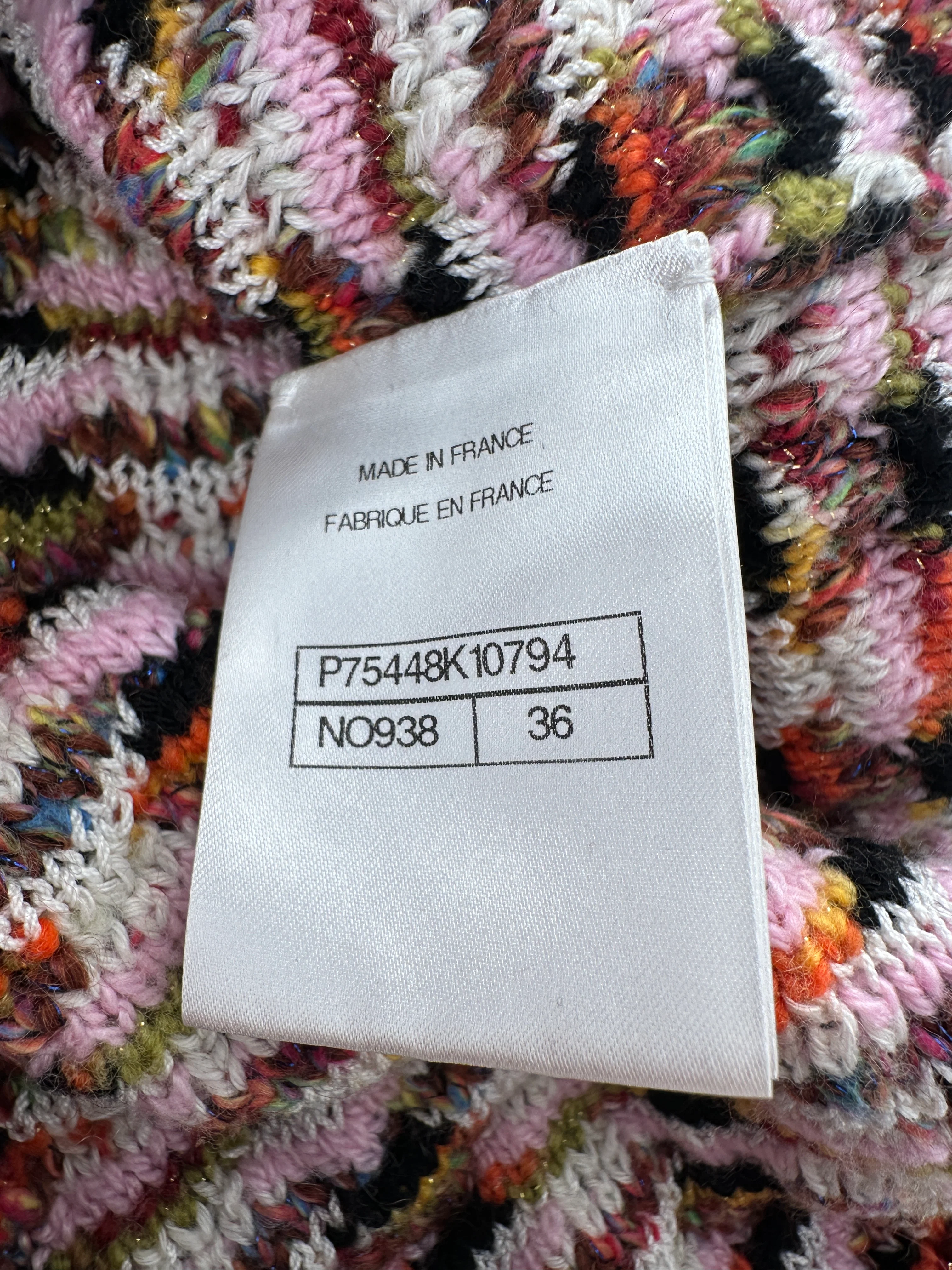 Chanel Multi-Colour Long Sleeve Cashmere Blend Knit Cardigan with Silver CC Logo Buttons Size FR 36 (UK 8) - Image 13