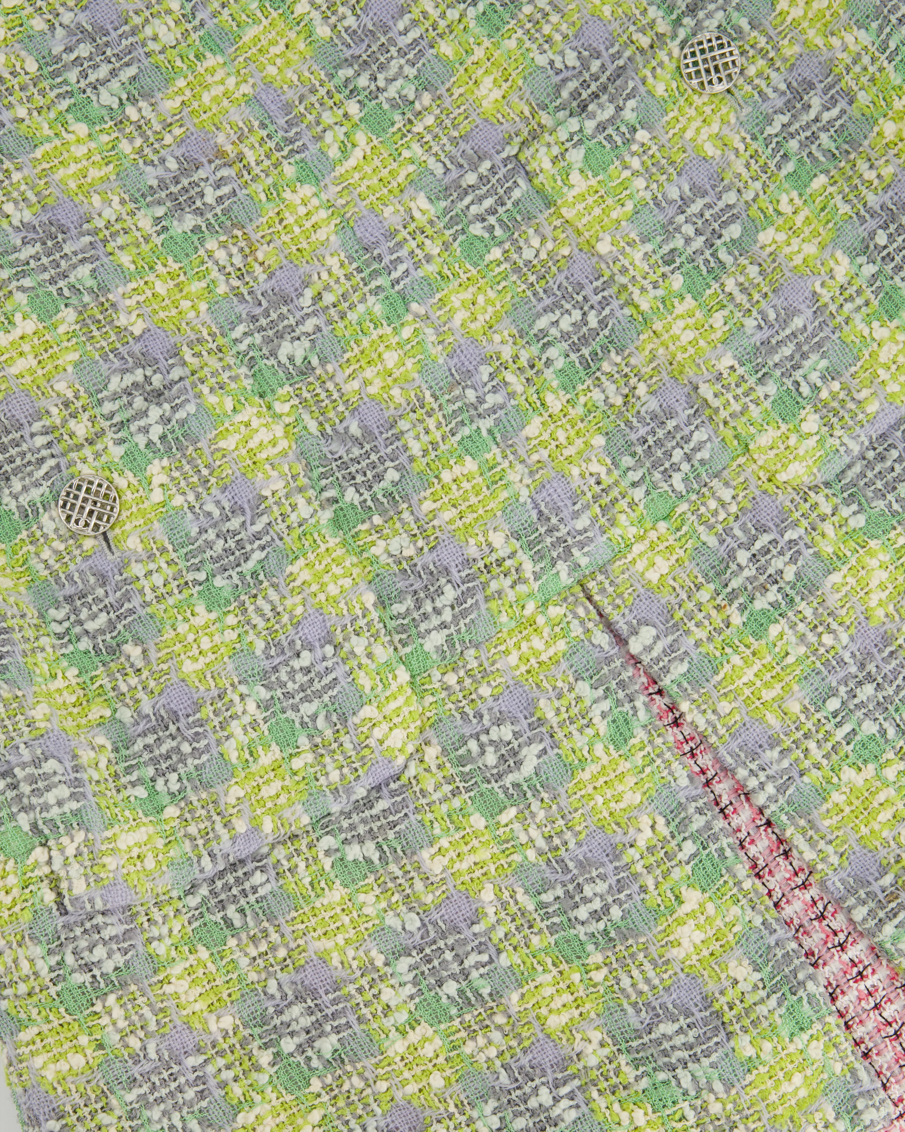 Chanel Yellow, Green Pink Boucle Tweed Shift Dress FR 36 (UK 8) - Image 10