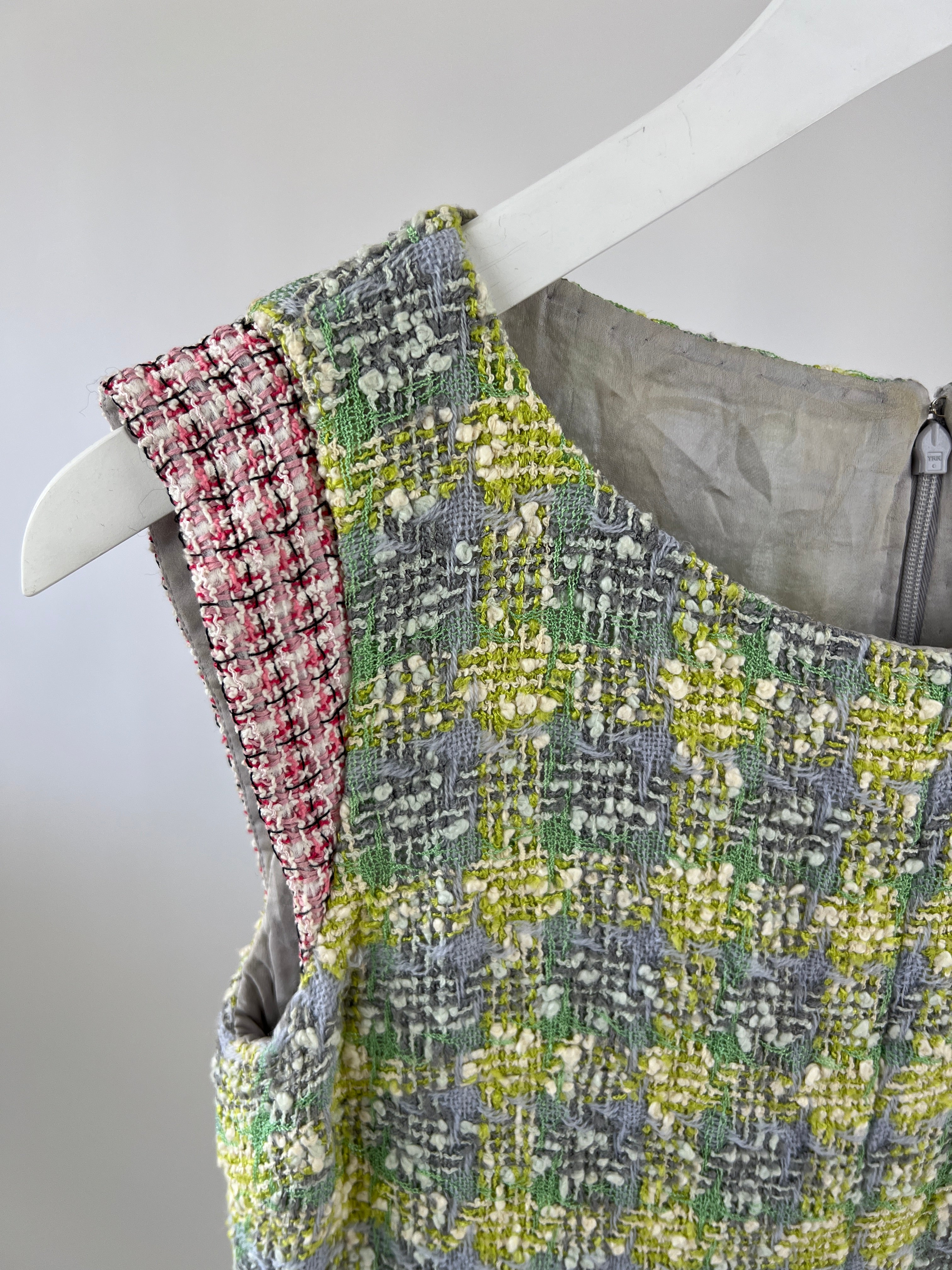 Chanel Yellow, Green Pink Boucle Tweed Shift Dress FR 36 (UK 8) - Image 13