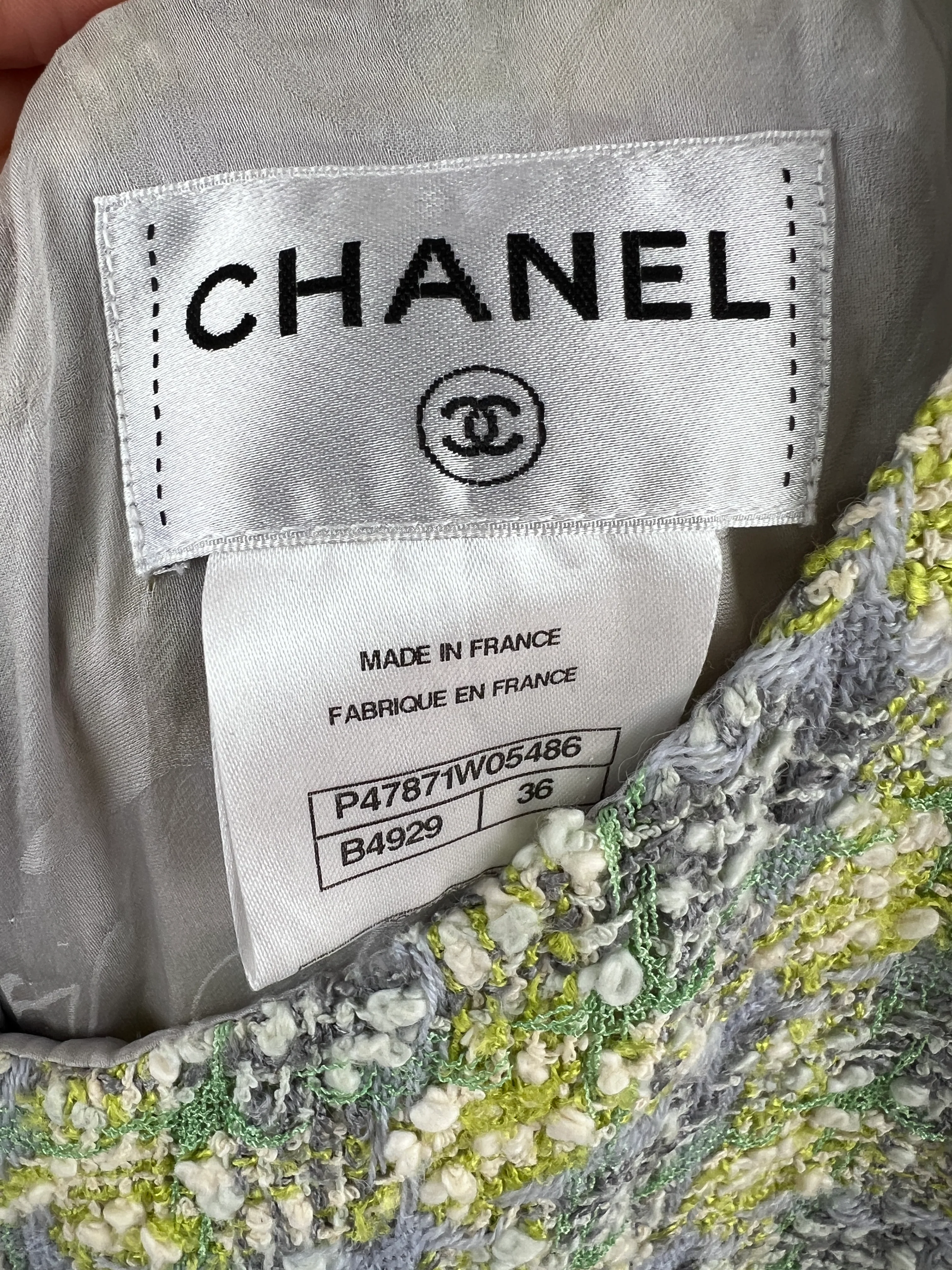 Chanel Yellow, Green Pink Boucle Tweed Shift Dress FR 36 (UK 8) - Image 14