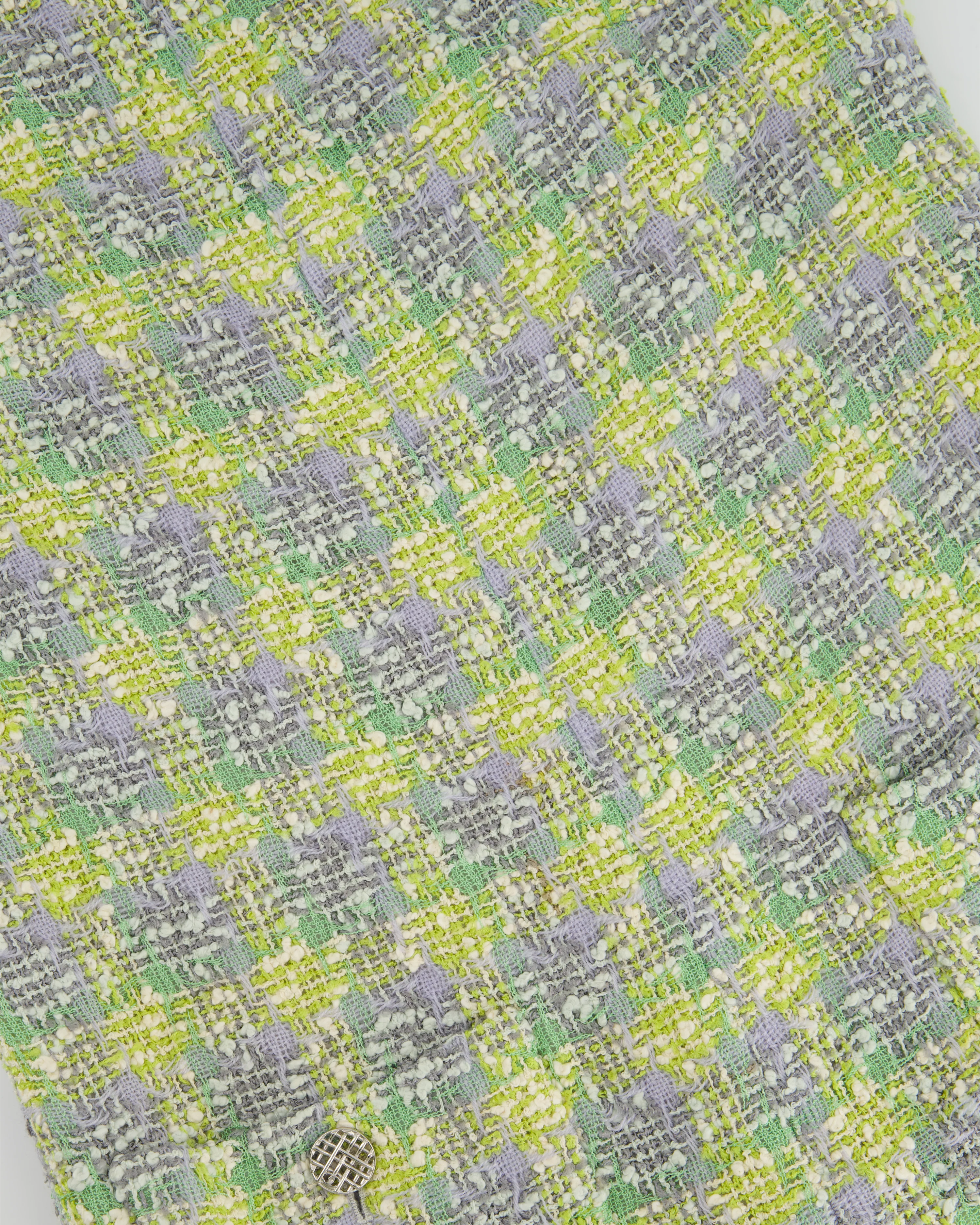 Chanel Yellow, Green Pink Boucle Tweed Shift Dress FR 36 (UK 8) - Image 9