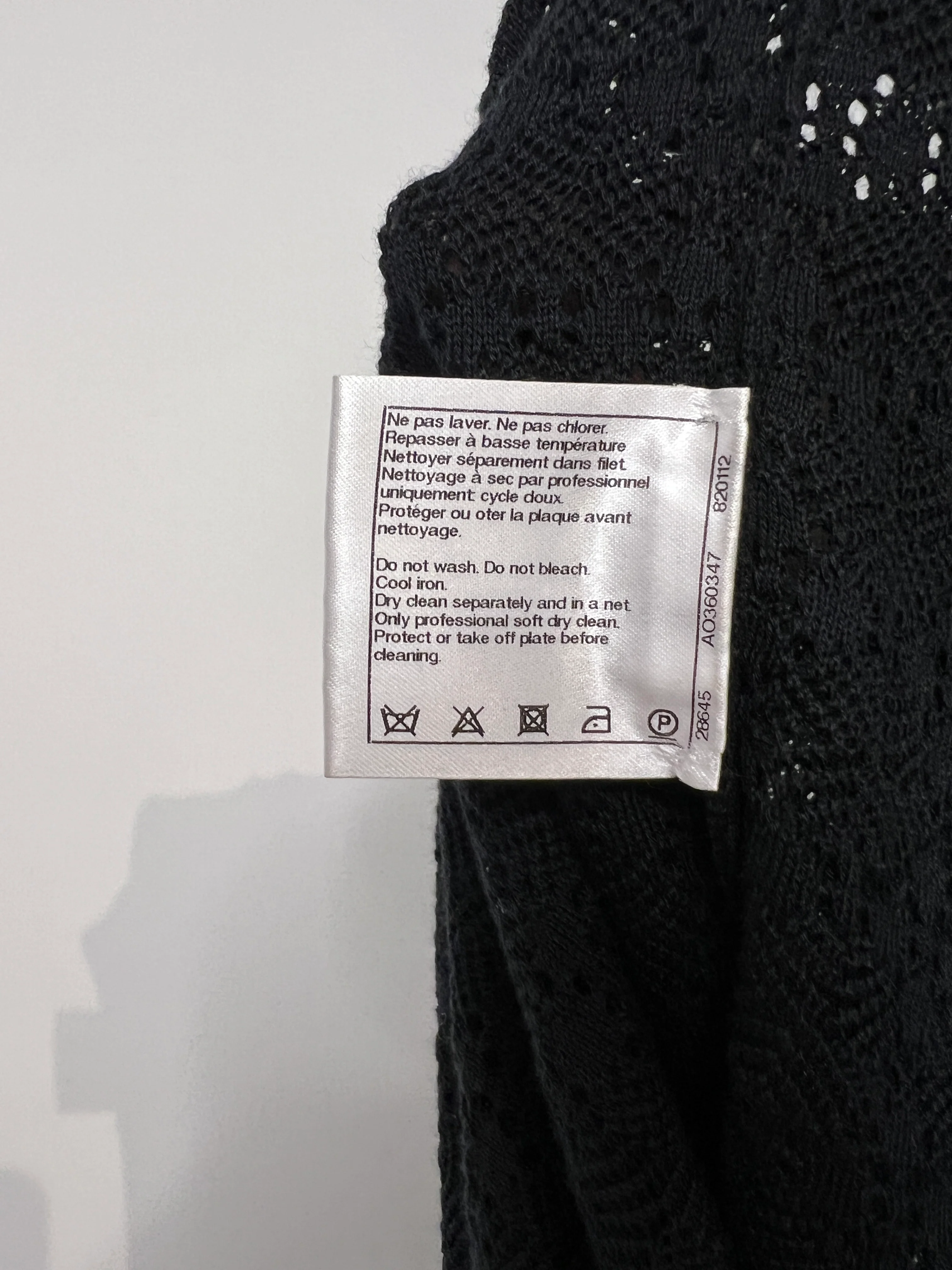 Chanel Navy Crochet Vest Top with Pearl Trim and Front Pocket Detail FR 34 (UK 6) - Image 8