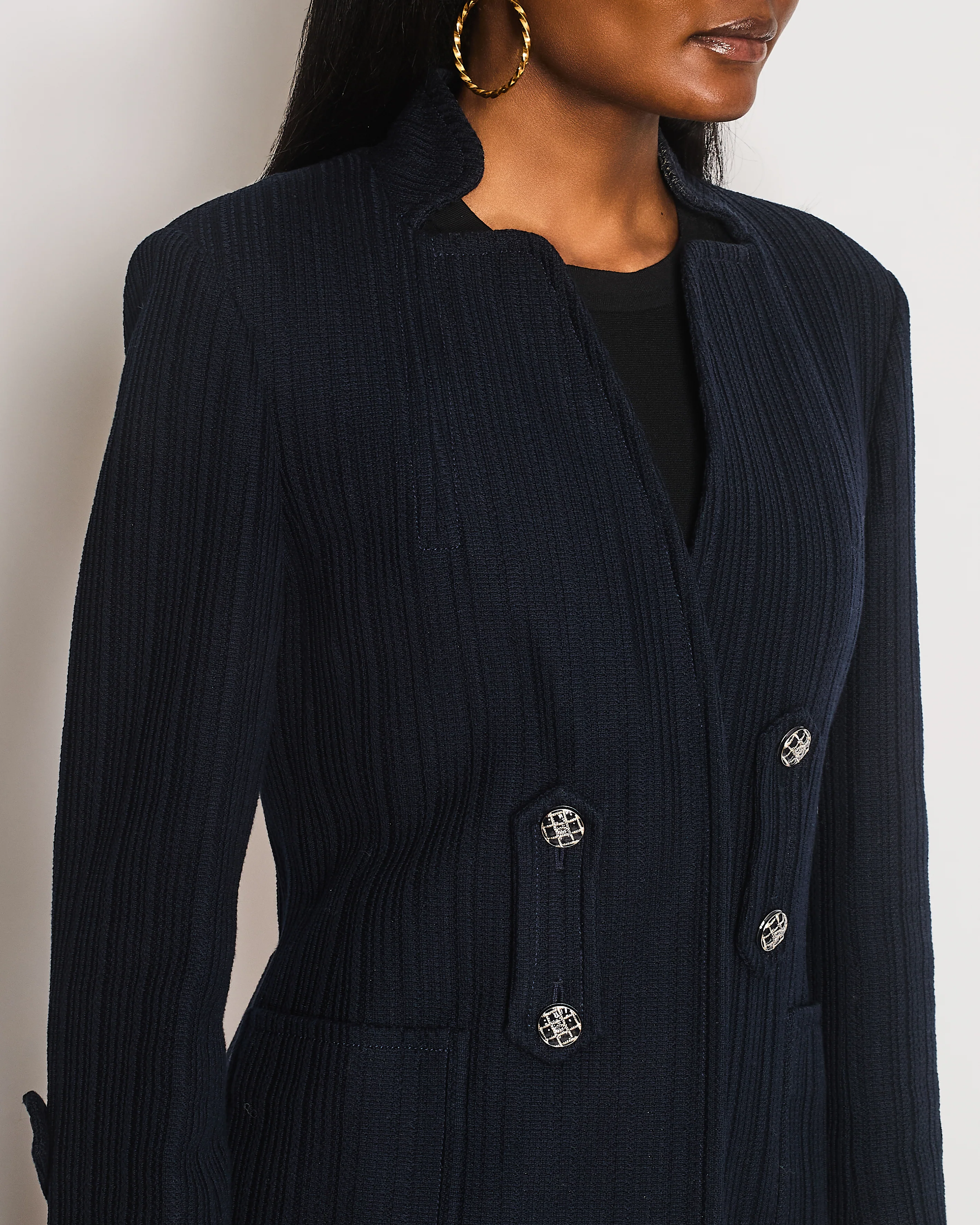 Chanel Navy Single Breasted Two-Piece Jacket and Trouser Set Size FR 42 (UK 14) - Image 4