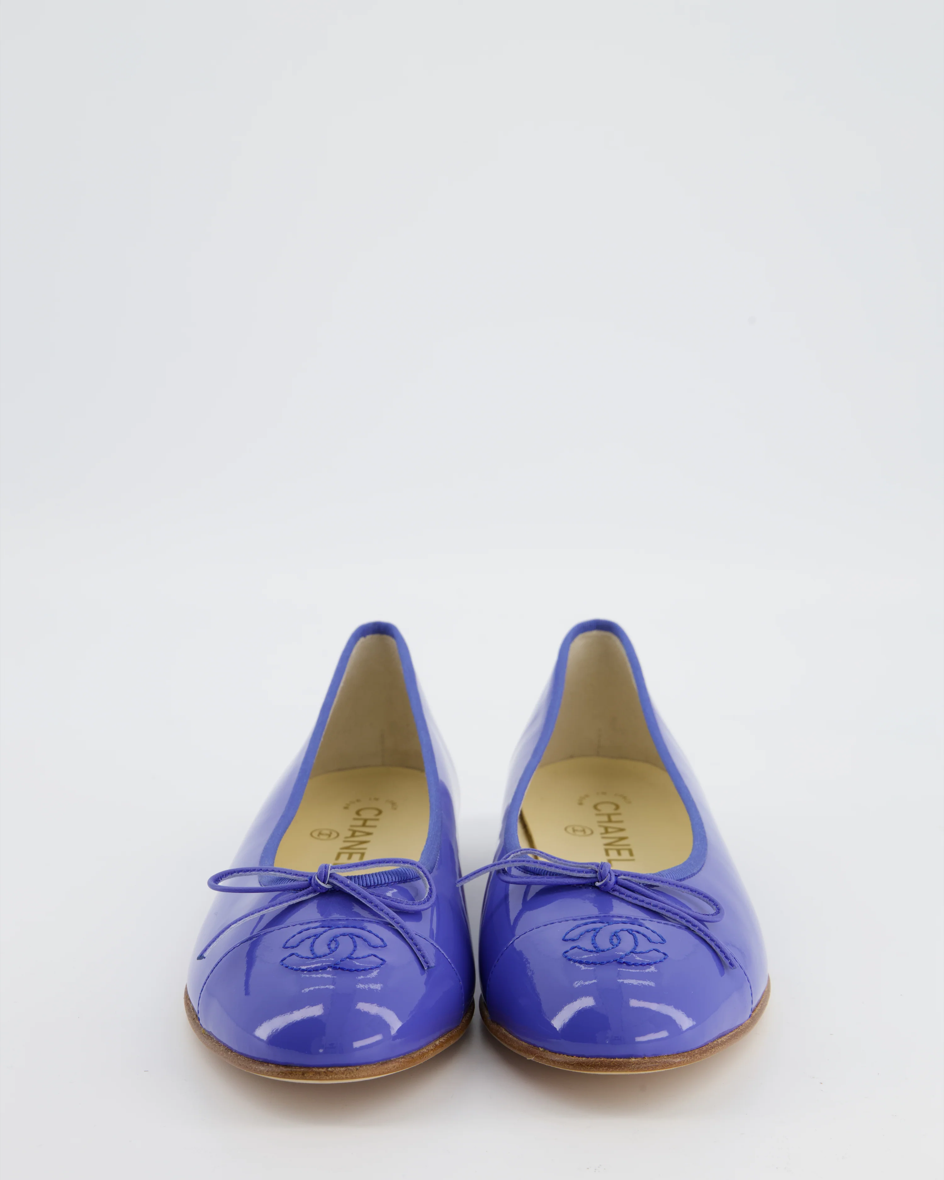 Chanel Patent Calfskin Leather Ballet Flats in Light Blue Colour Size EU 39.5 - Image 4